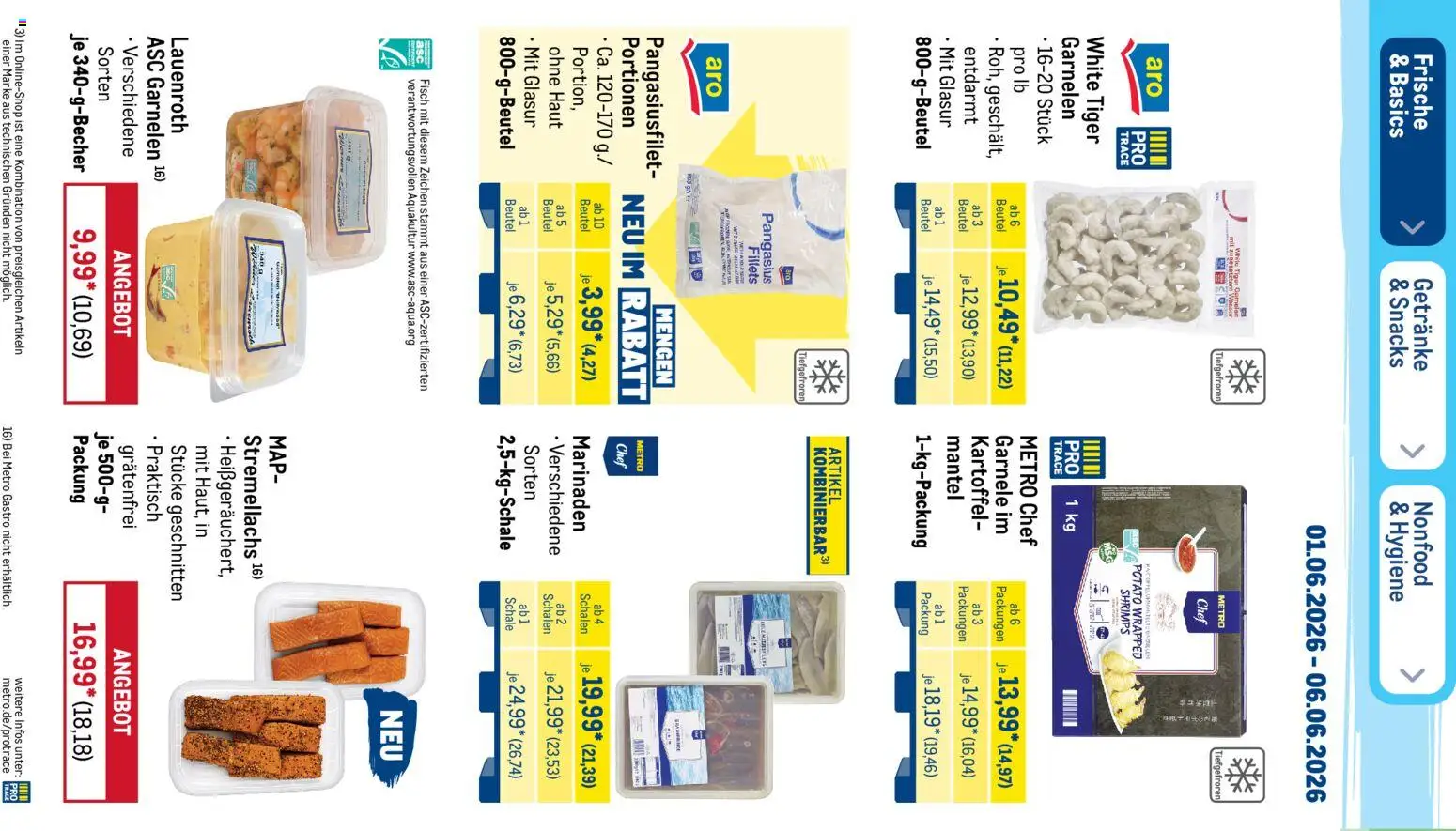 Metro Prospekt – gültig ab 01.06.2026 | Seite: 8 | Produkte: Garnelen, Fisch, Mantel, Tiger garnelen