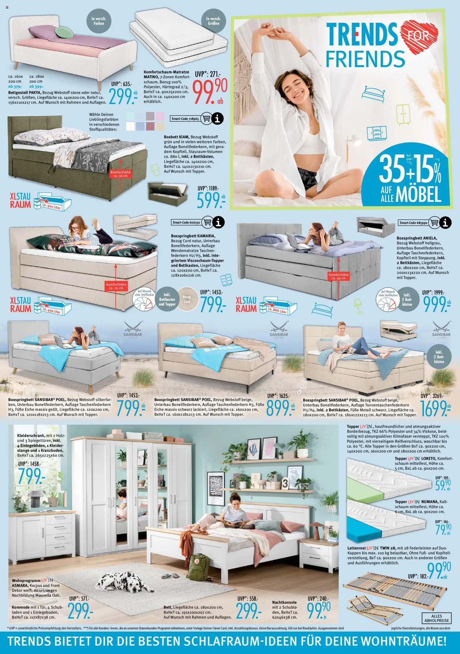 Trends Prospekt 	 – gültig ab 02.05.2026 | Seite: 4 | Produkte: Bett, Kommode, Lattenrost, Boxspringbett