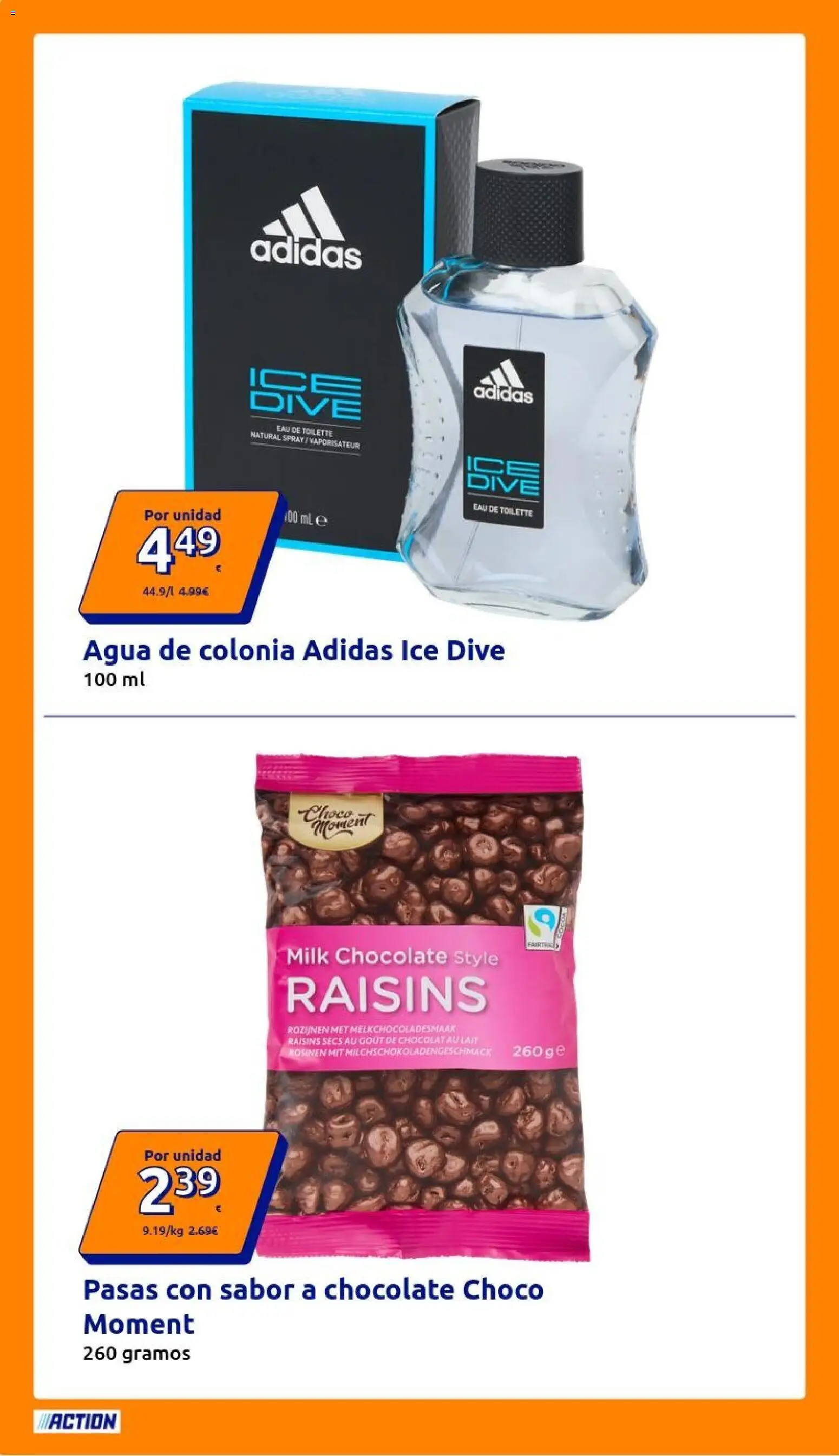 Action folleto │ válido desde el 07/10/2026 | Página: 2 | Productos: Eau de toilette, Chocolate, Pasas, Agua