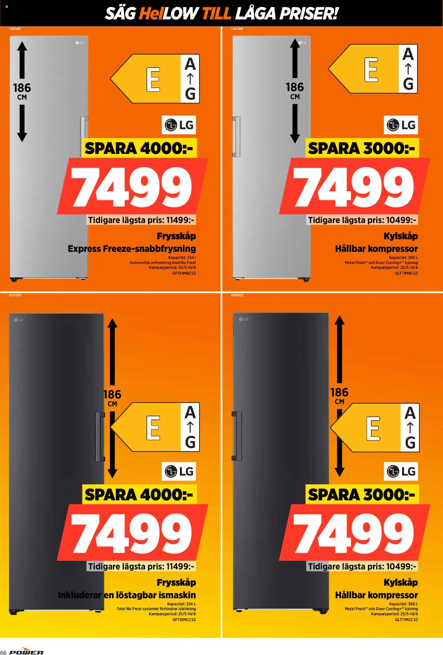 Power reklamblad aktuell från 01.06.2026 | Sida: 66 | Produkter: Såg, Kompressor, Ismaskin, Kylskåp