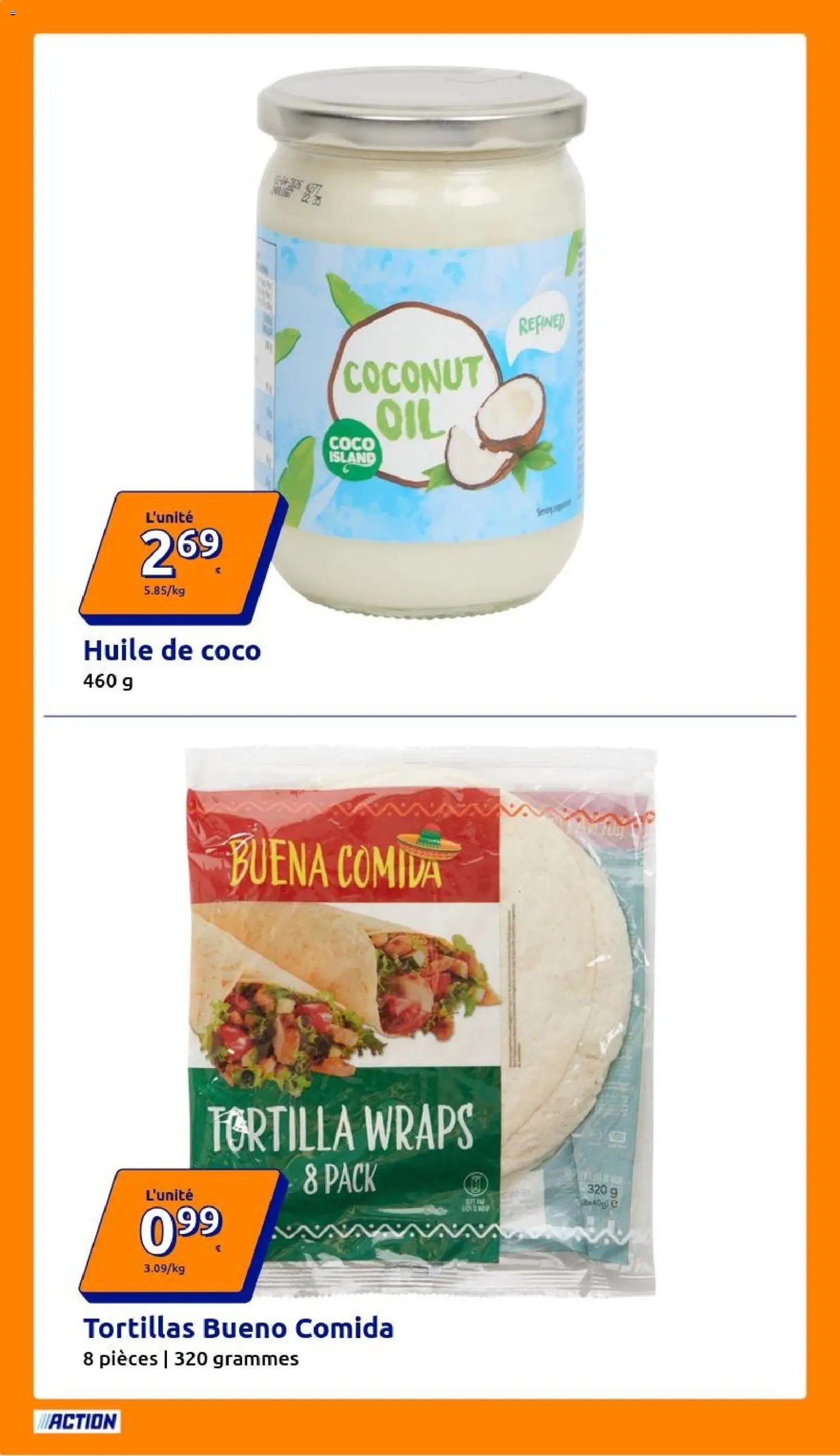 {H1} | Page: 2 | Produits: Huile de coco, Tortillas, Huile