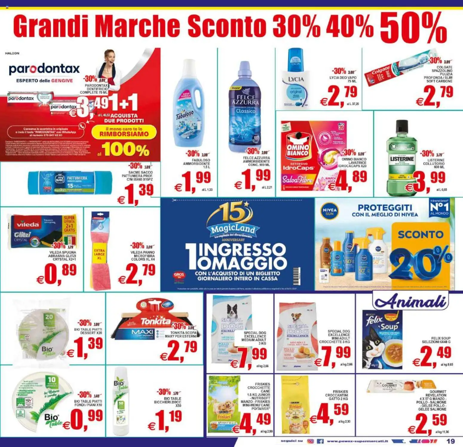 Volantino Pewex del 29.05.2026 | Pagina: 19 | Prodotti: Dentifricio, Spazzolino, Salmone, Scopa