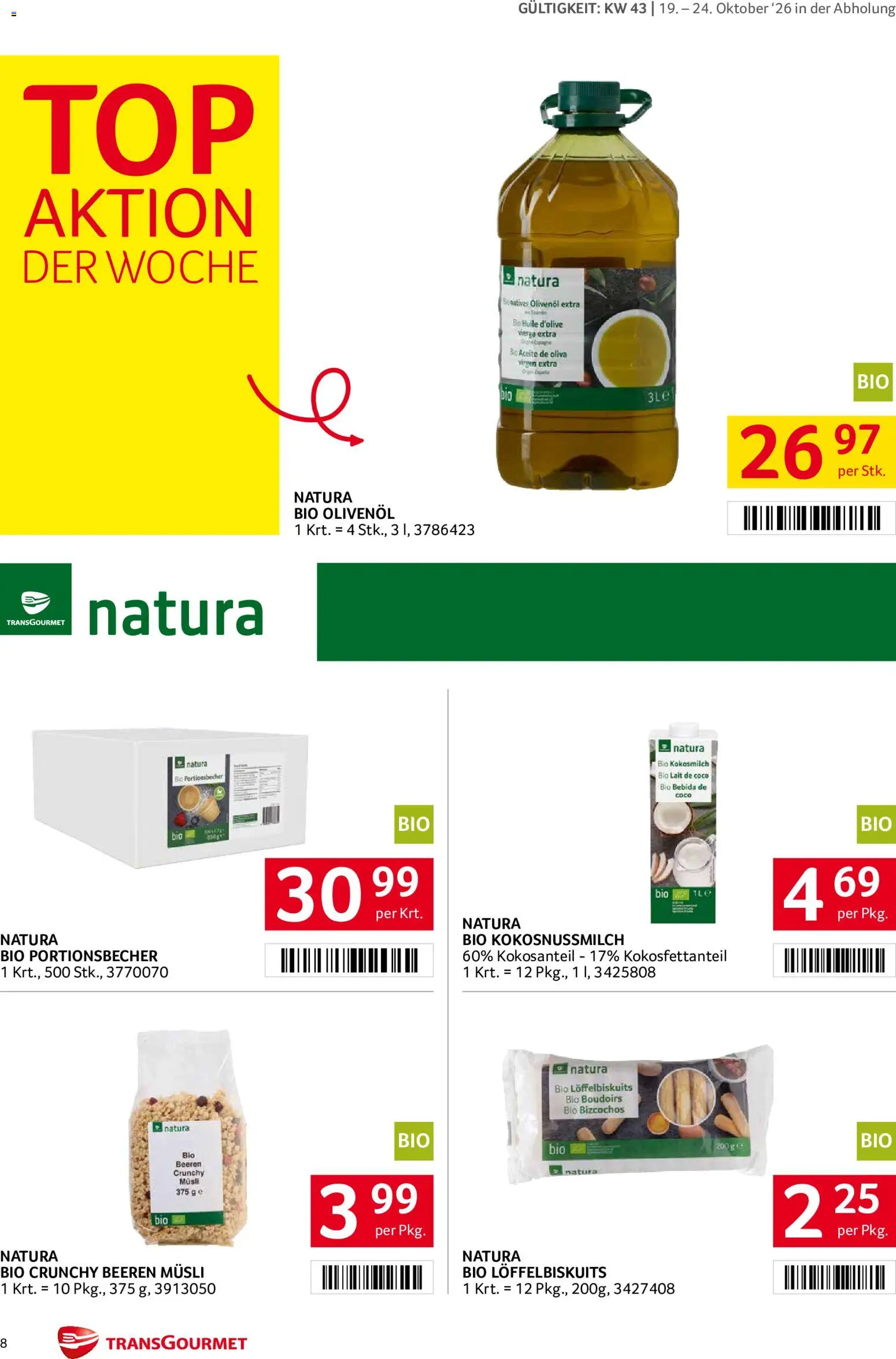 Transgourmet Broschüre gültig ab 19.10.2026 | Seite: 8 | Produkte: Kokosmilch