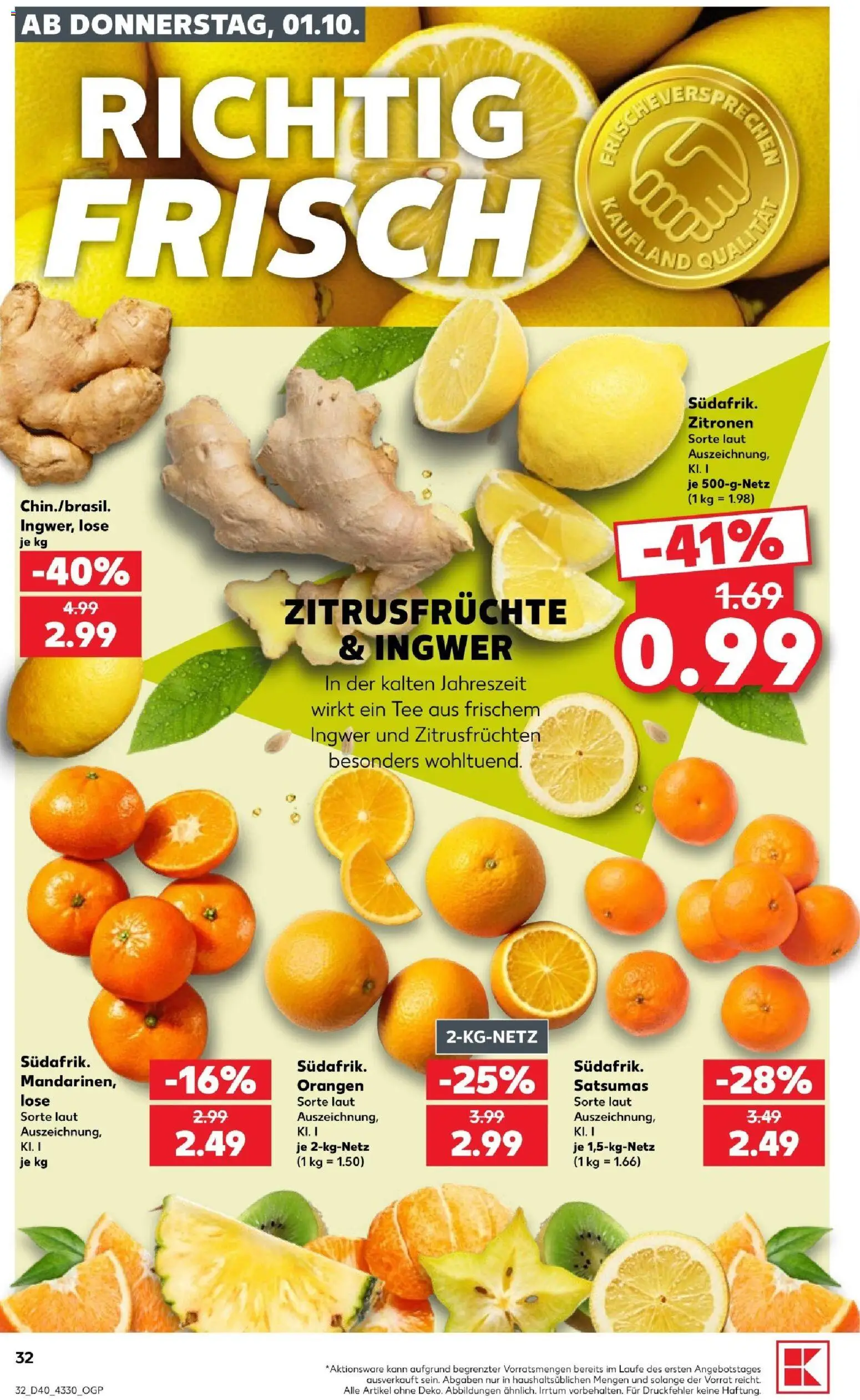 Kaufland Prospekt Potsdam – gültig ab 01.10.2026 | Seite: 36 | Produkte: Orangen, Tee, Zitronen