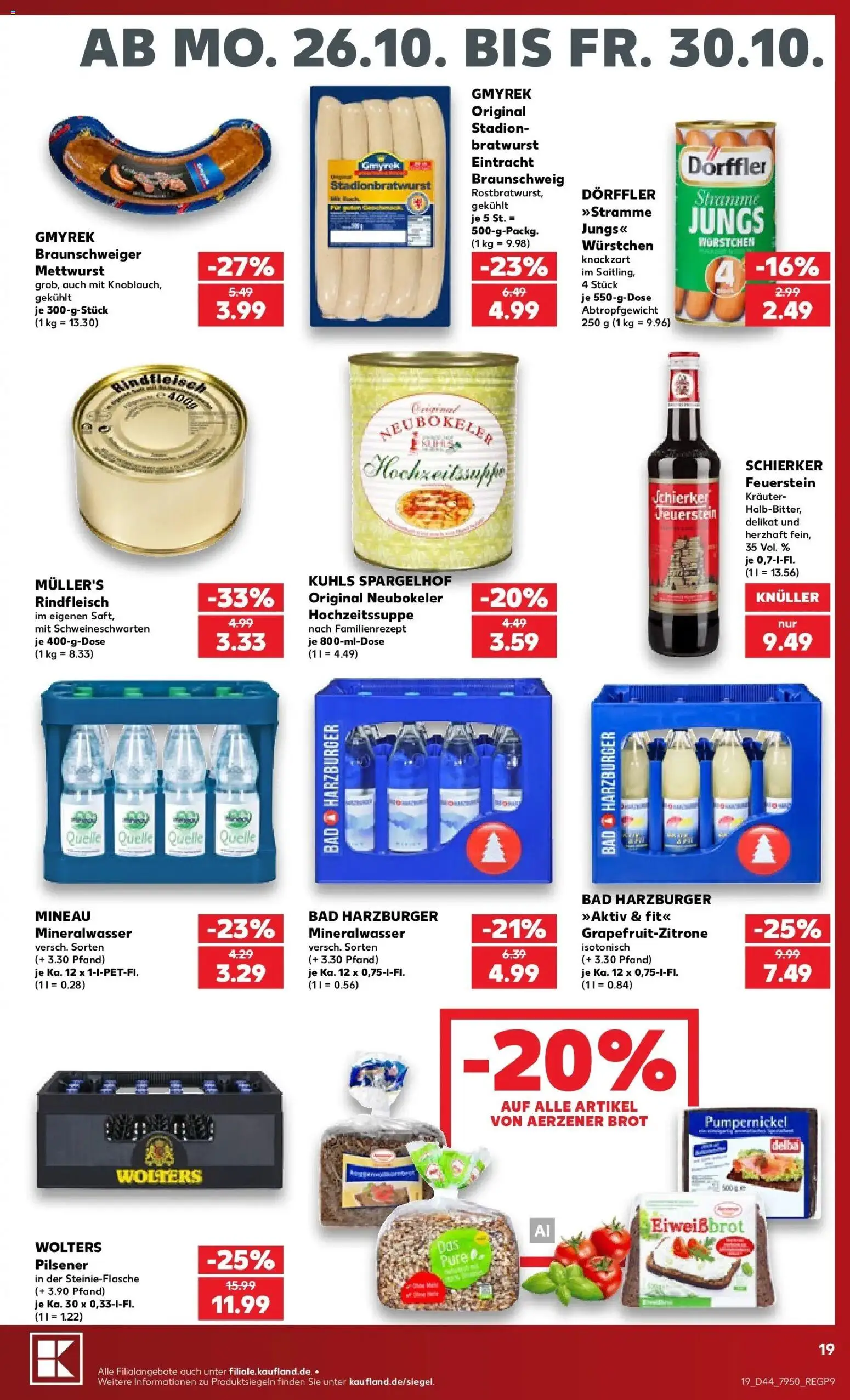 Prospekt Kaufland ab 26.10.2026 » Angebote Online zum Blättern | Seite: 23 | Produkte: Bad, Bratwurst, Brot, Rindfleisch