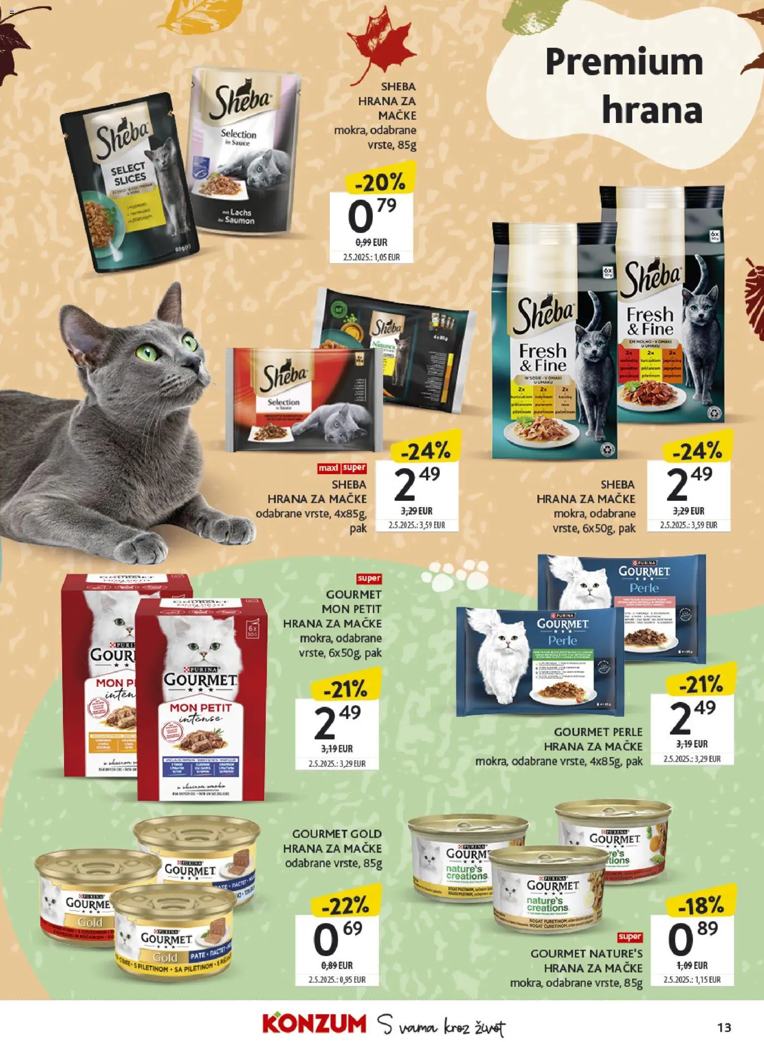 Konzum HR akciós ujság - amely érvényes a következő dátumtól: 2026.10.05. | Oldal: 13 | Termékek: Gourmet, Purina
