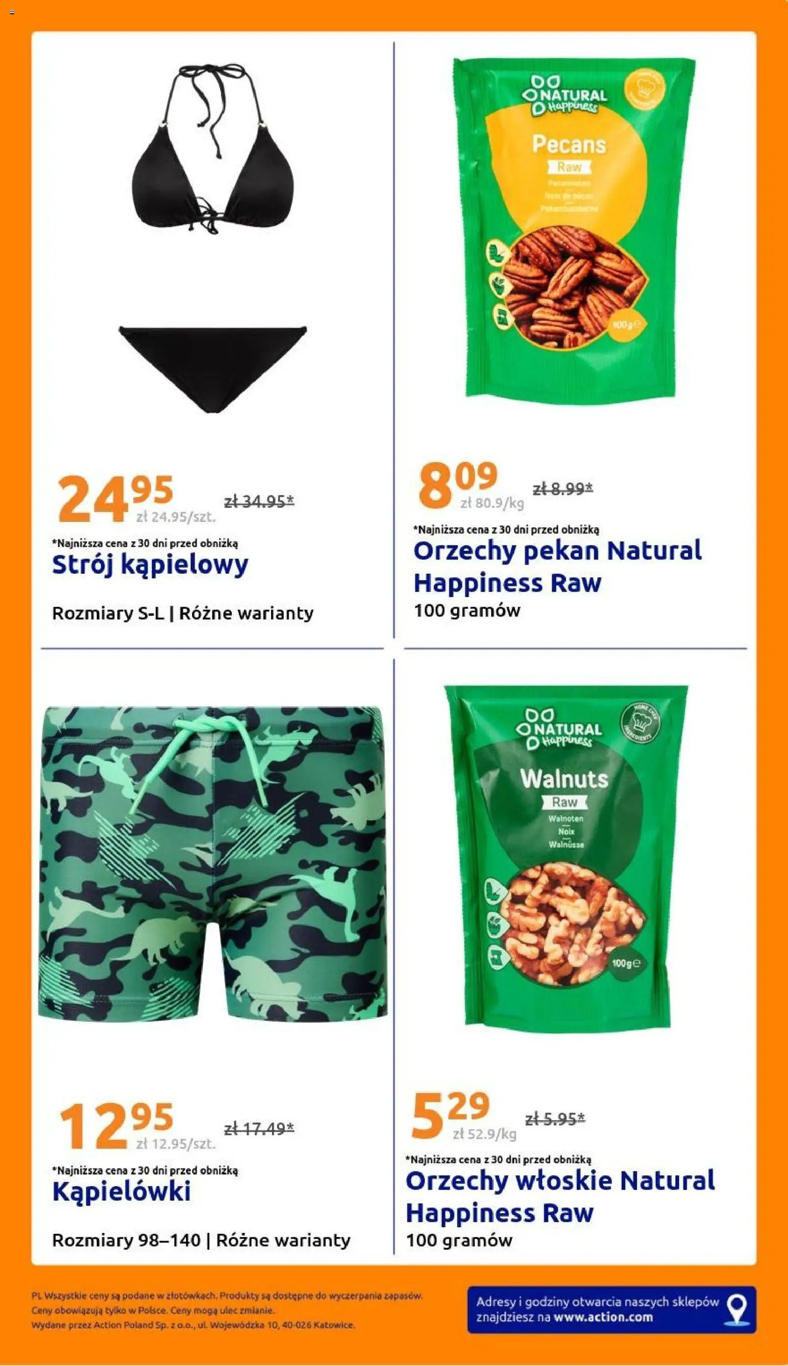 Action gazetka od 08.07.2026 | Strona: 29 | Produkty: Strój kąpielowy, Orzechy włoskie, Orzechy