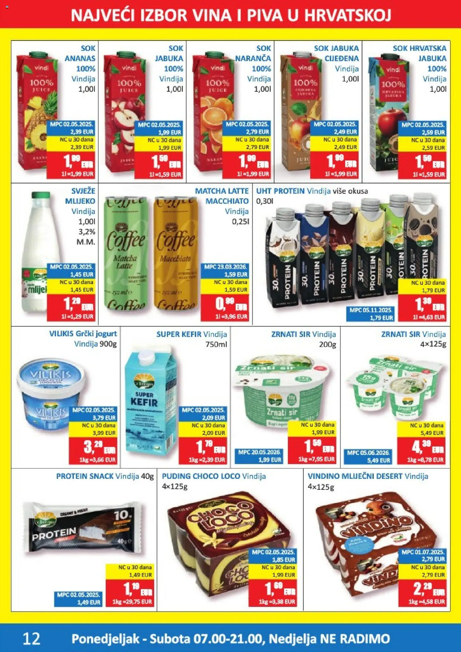 Vrutak katalog | vrijedi od 08.06.2026 | Stranica: 12 | Proizvodi: Grčki jogurt, Puding, Sok, Jabuka