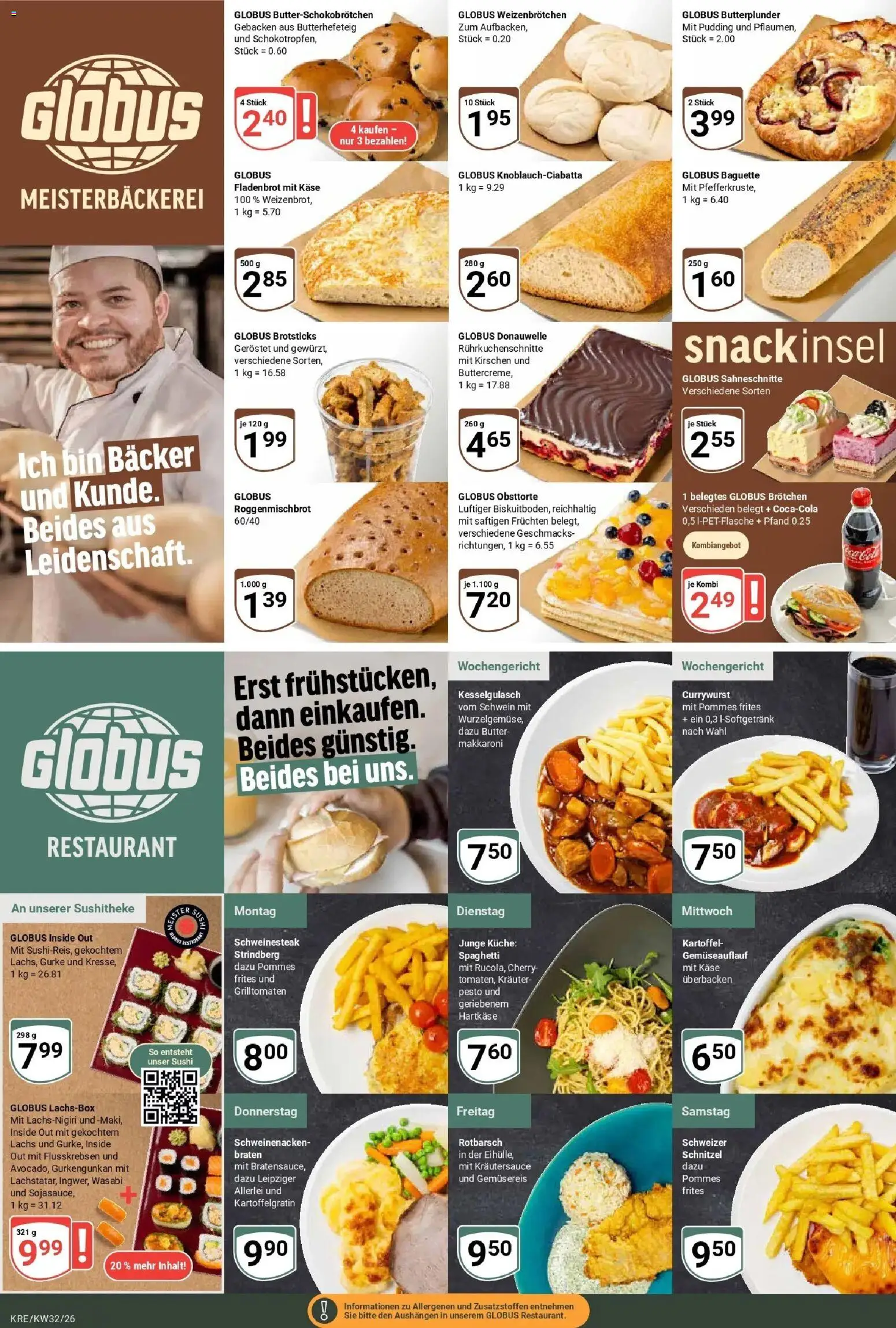 Globus Prospekt Krefeld (ab 03.08.2026) » Angebote online | Seite: 5 | Produkte: Butter, Küche, Schweinenacken, Pudding