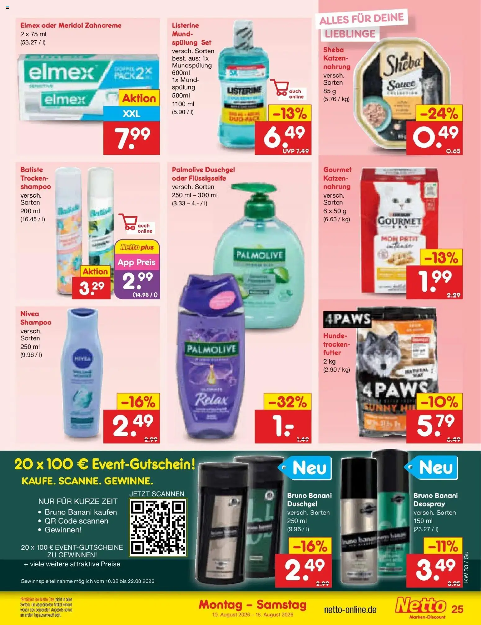 Netto Marken-Discount Prospekt Augustusburg (ab 10.08.2026) » Angebote | Seite: 35 | Produkte: Sheba, Shampoo, Spülung, Duschgel