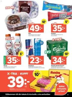 Coop X:-TRA erbjudanden - Förhandsvisning av reklamblad från butik Coop X:-TRA aktuell från 08.06.2026 | Sida: 5 | Produkter: Red bull, Galler, Proteinbar, Energidryck
