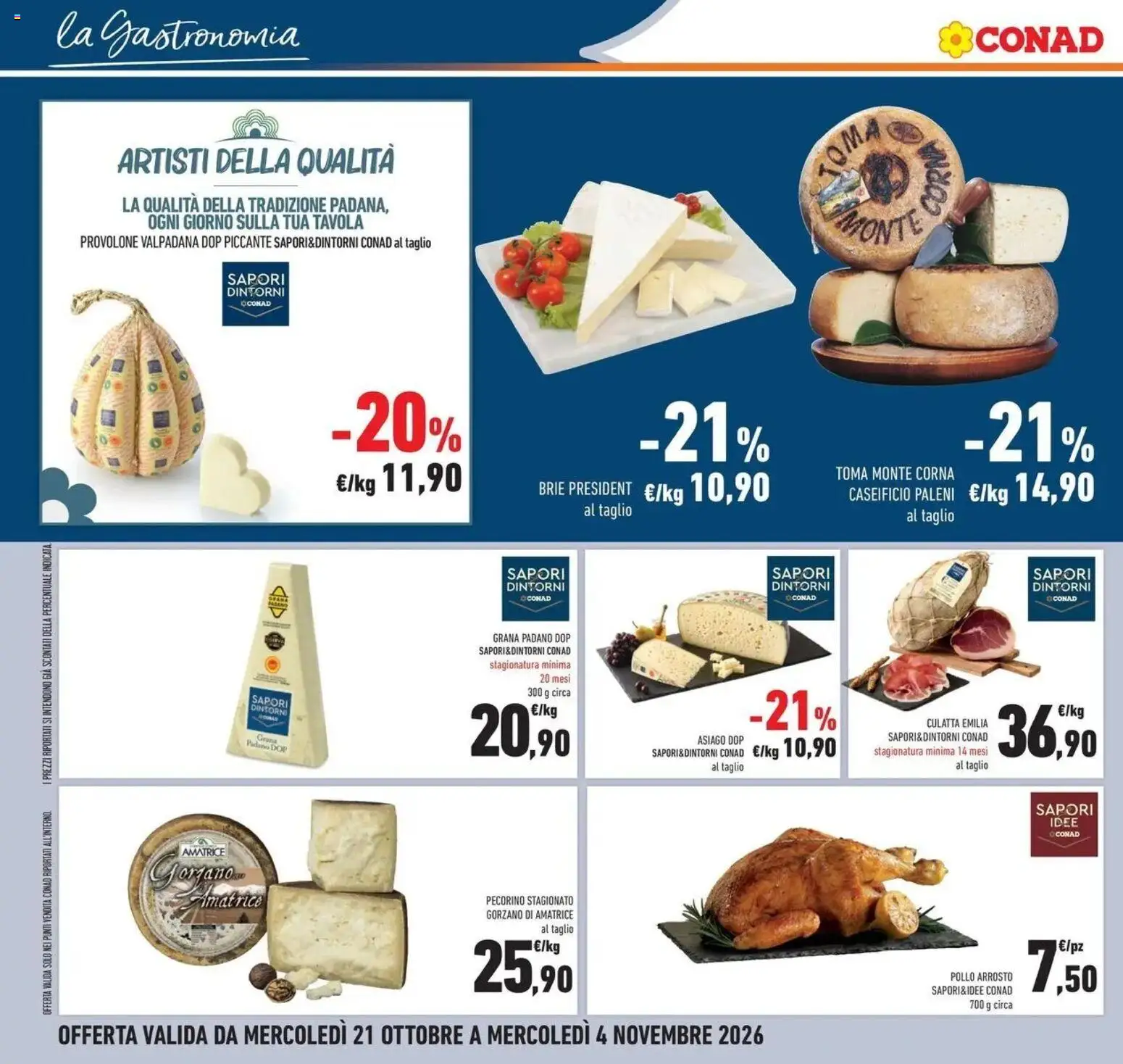 Volantino Conad del 21/10/2026 | Pagina: 20 | Prodotti: Arrosto, Provolone, Pollo, Pecorino