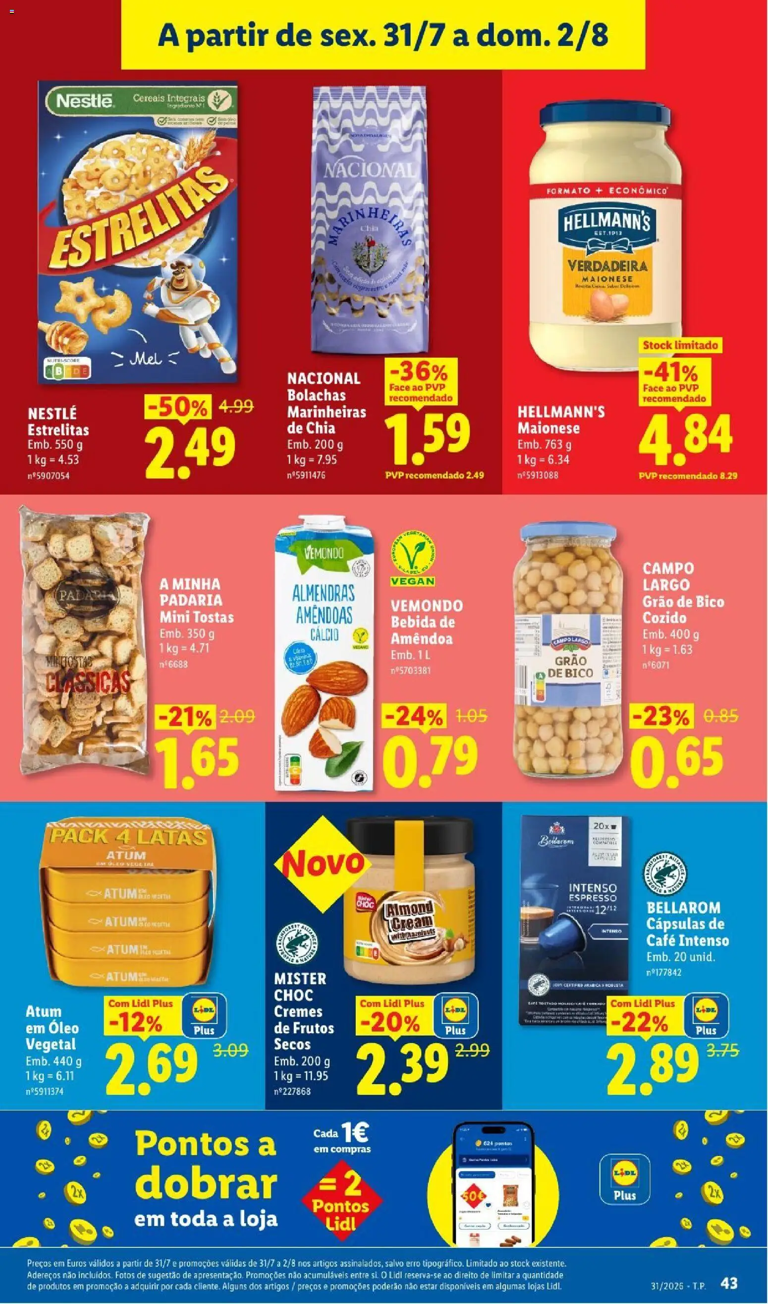 Lidl folheto │ válido de 27/07/2026 | Página: 43 | Produtos: Amêndoas, Cálcio, Café, Cereais