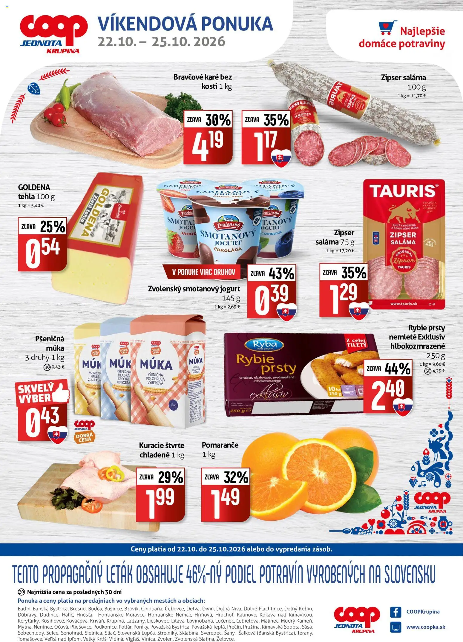 Nové COOP Jednota akcie – leták je platný od 22.10.2026 | Strana: 1