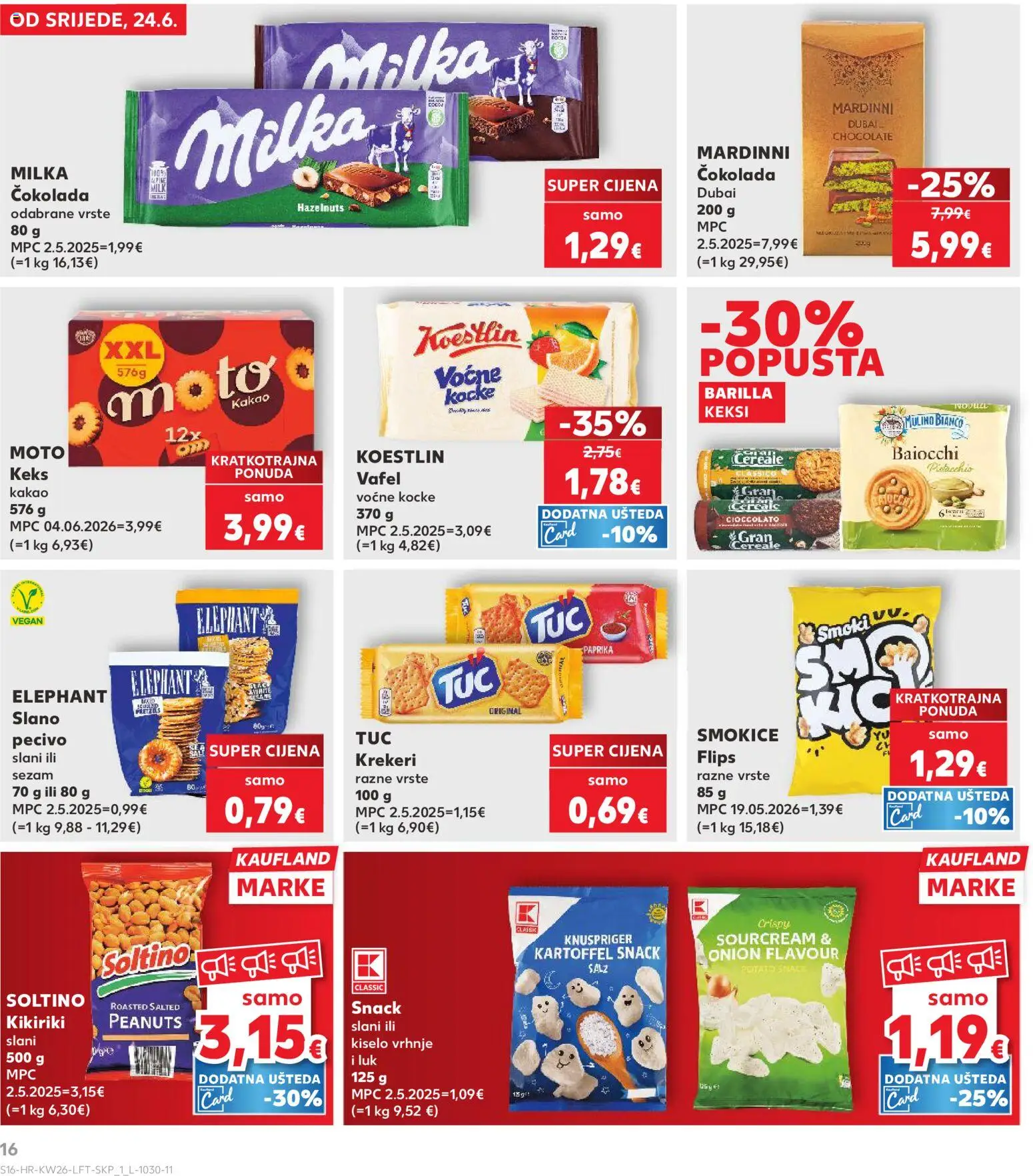 Kaufland HR akciós ujság - amely érvényes a következő dátumtól: 2026.06.24. | Oldal: 16 | Termékek: Vegán