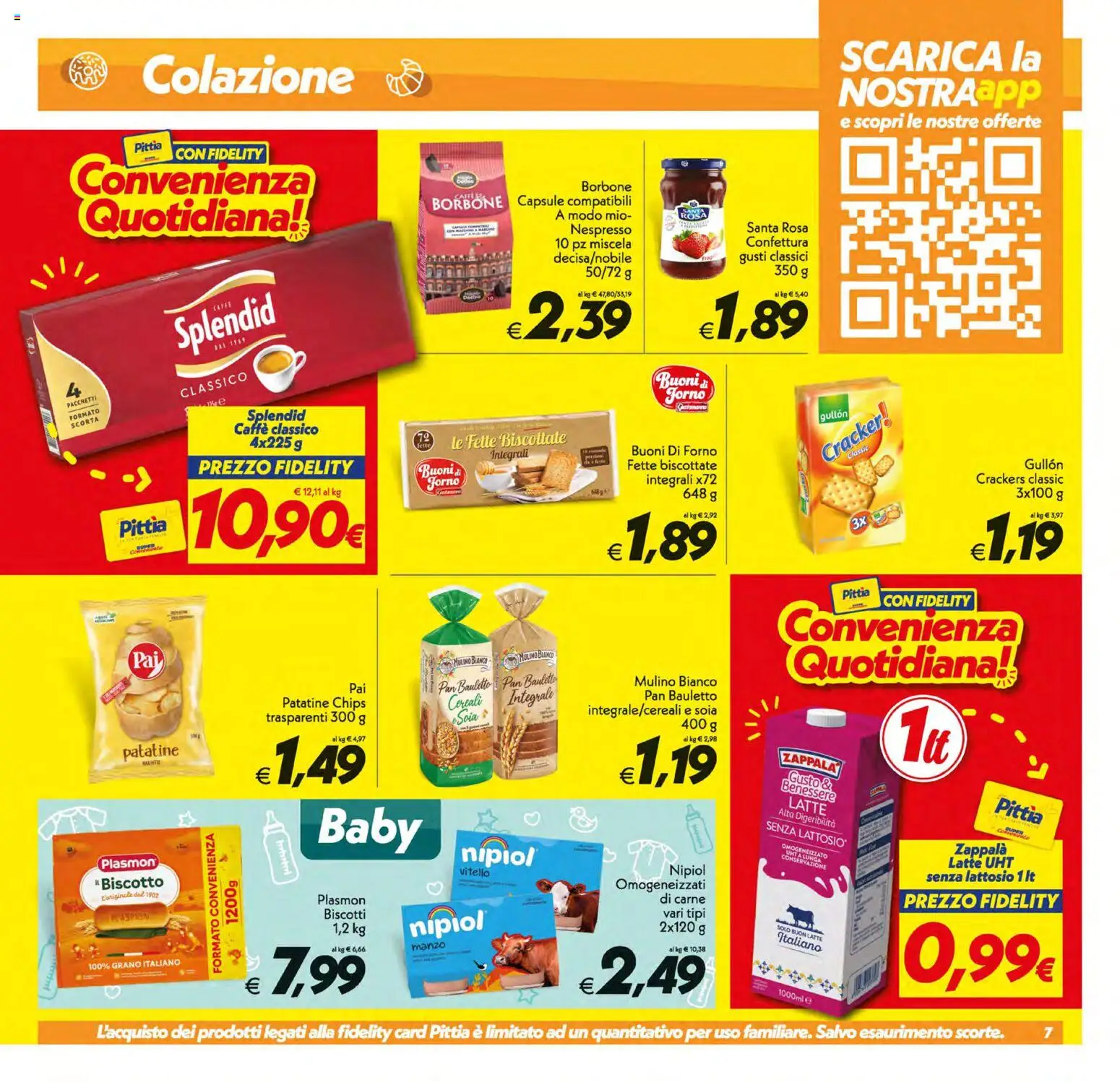 Volantino SuperConveniente del 01/09/2026 | Pagina: 7 | Prodotti: Patatine, Vitello, Carne, Borbone
