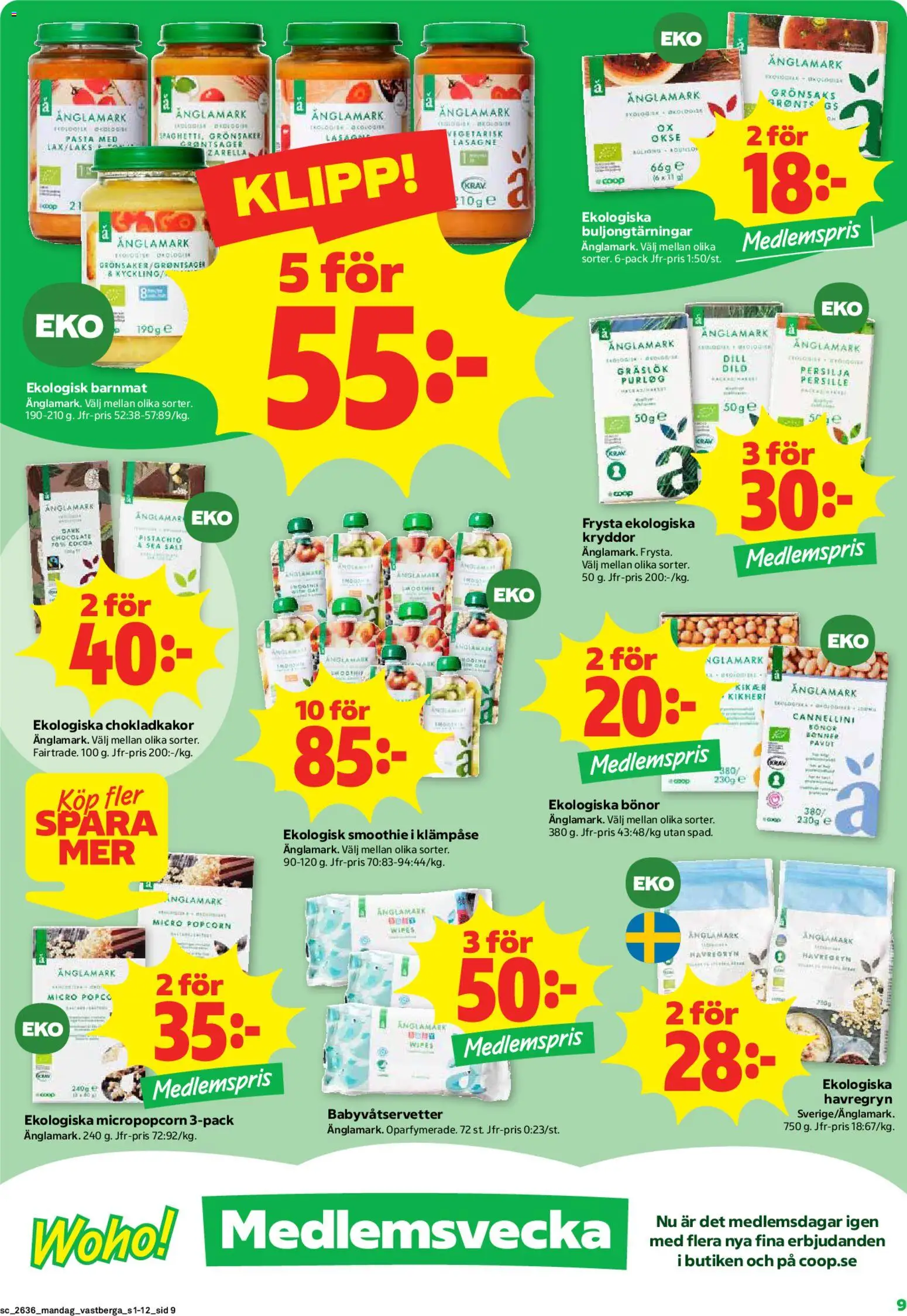 Coop Forum reklamblad aktuell från 31/08/2026 | Sida: 9 | Produkter: Salt, Havregryn, Bönor, Grönsaker