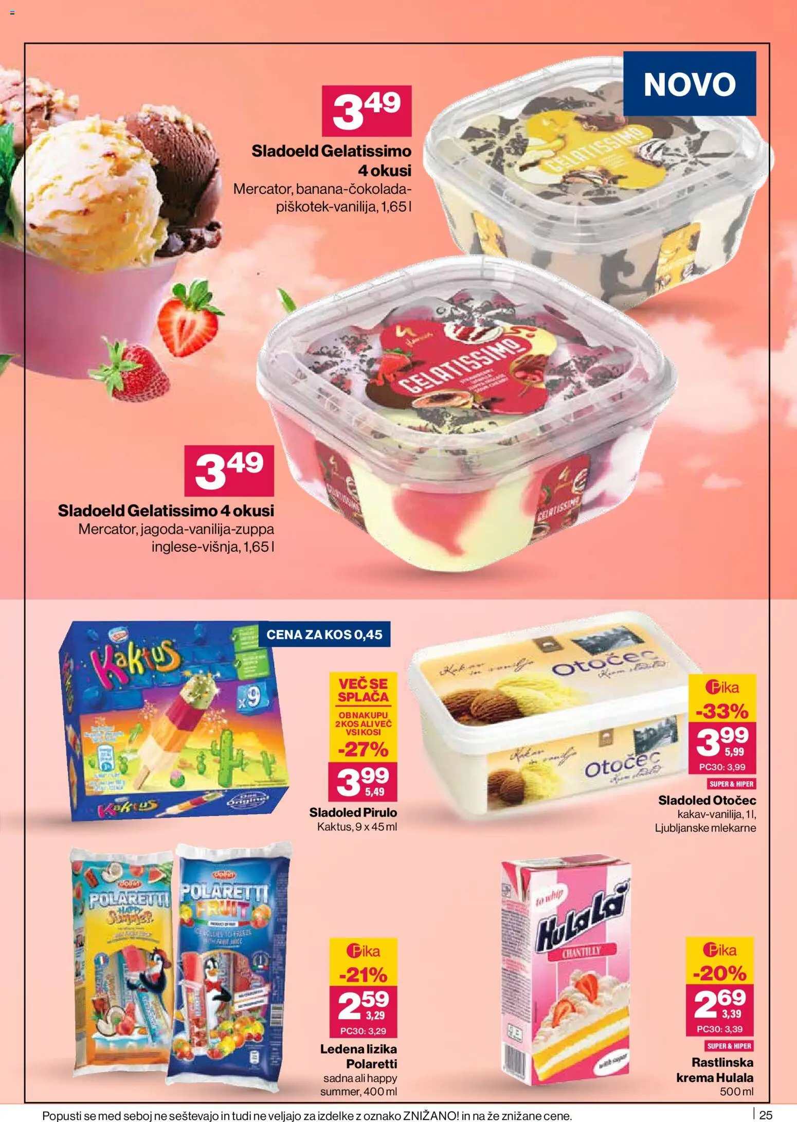 Novi Mercator katalog ponudbe – veljaven od 11.06.2026 | Stran: 25 | Izdelki: Kos, Krema, Sladoled