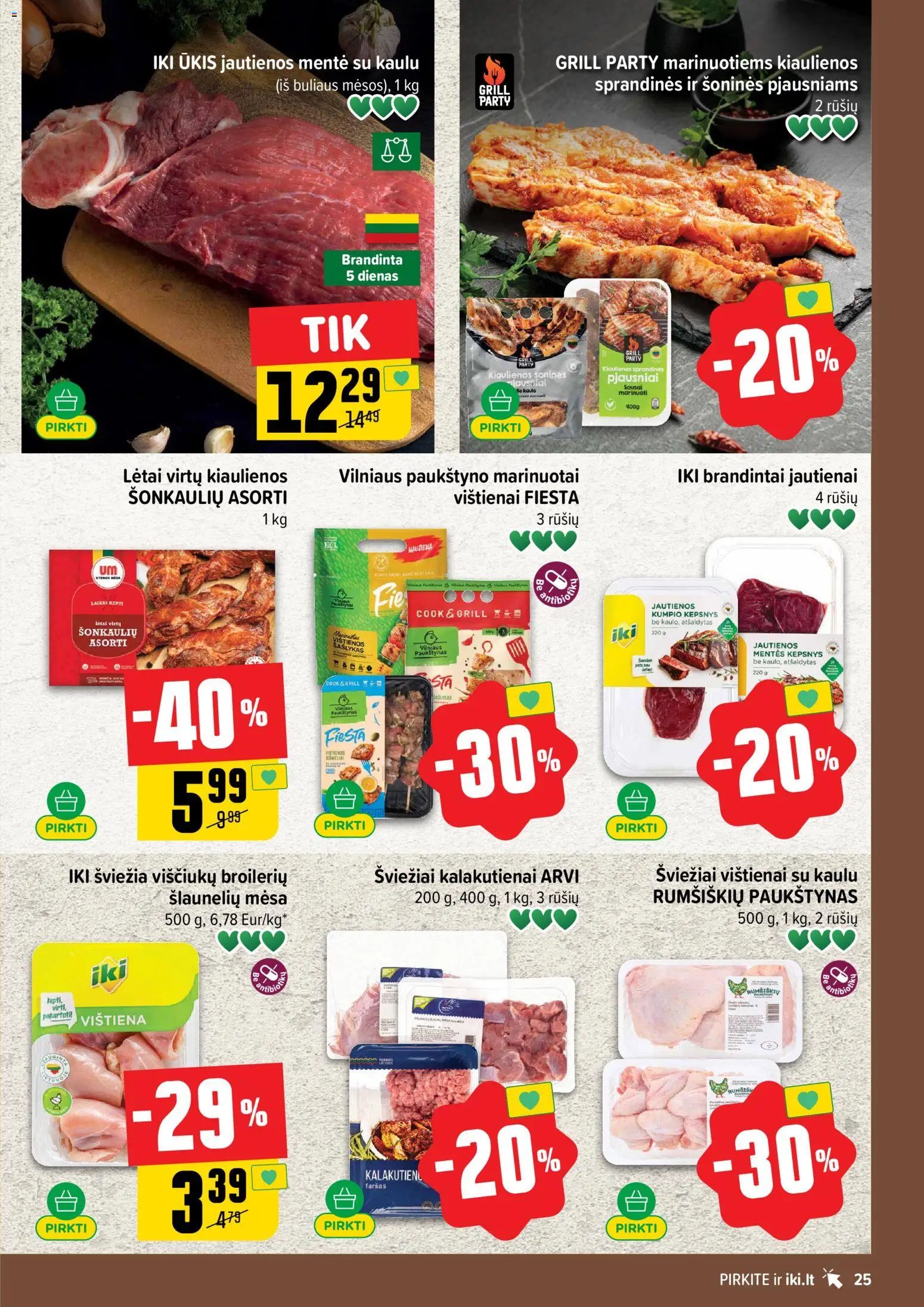 IKI akcijos nuo 04.05.2026 | Puslapis: 25 | Prekių: Vištienos, Kiaulienos, Jautienos, Vištiena