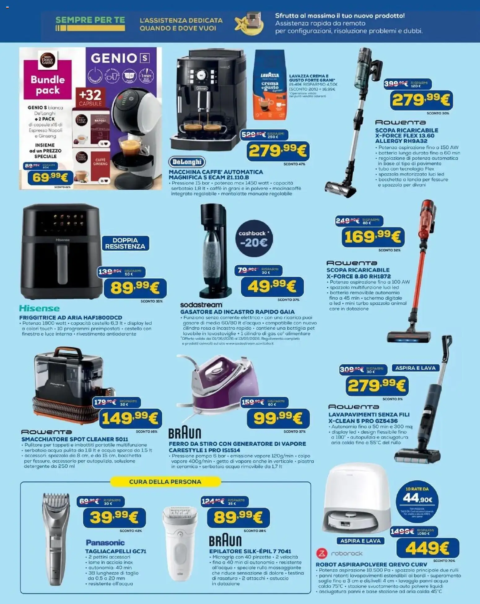 Volantino Euronics del 30/07/2026 | Pagina: 15 | Prodotti: Gasatore, Robot aspirapolvere, Caffè in grani, Macinacaffè