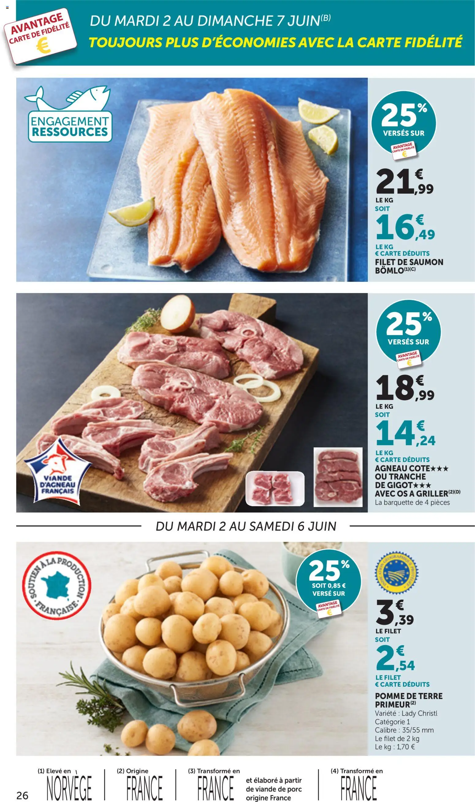{H1} | Page: 26 | Produits: Pomme, Agneau, Porc, Saumon