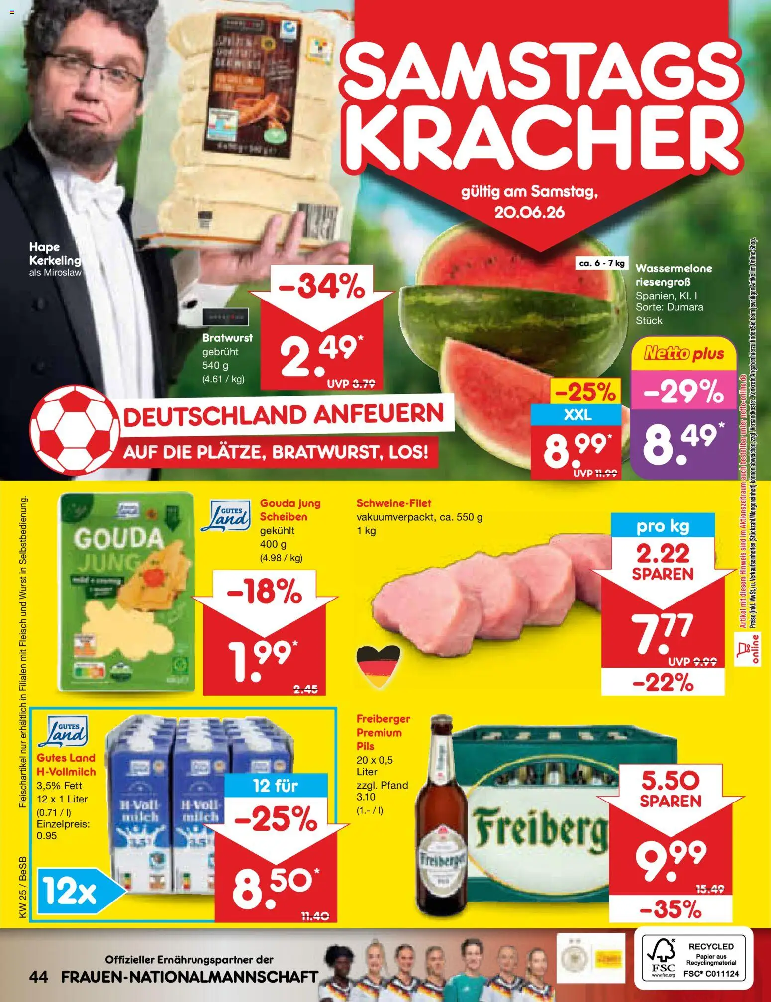 Netto Marken-Discount Prospekt – gültig ab 15.06.2026 | Seite: 56 | Produkte: Gouda, Pils, Wurst, Wassermelone