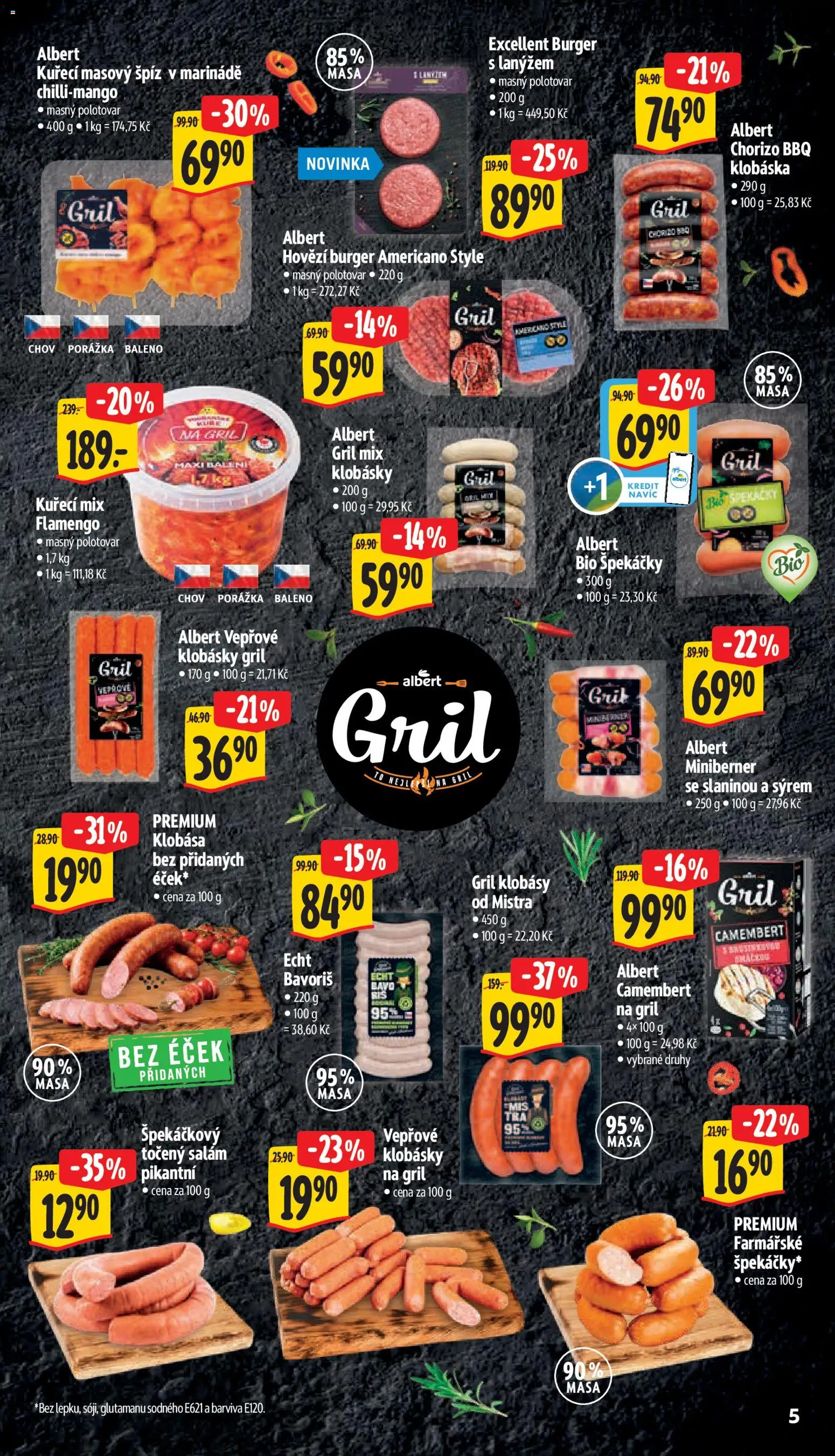Albert leták - Hypermarket od 12.08.2026 | Strana: 11 | Produkty: Klobása, Klobásy, Hovězí burger, Točený salám