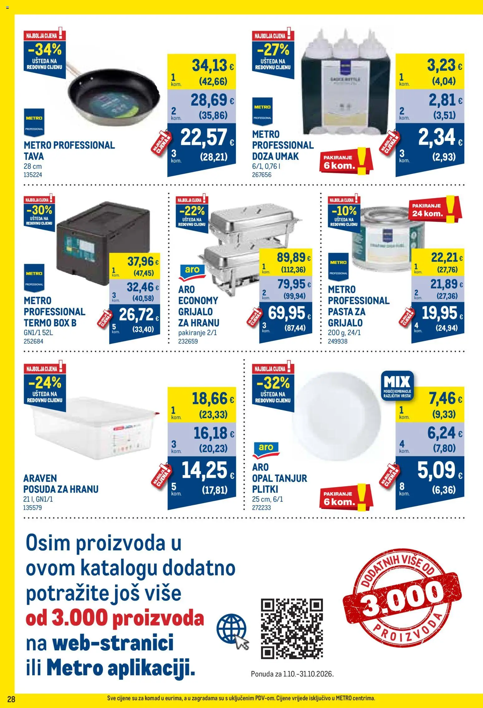 Metro katalog | vrijedi od 01.10.2026 | Stranica: 28 | Proizvodi: Umak, Pasta, Tava