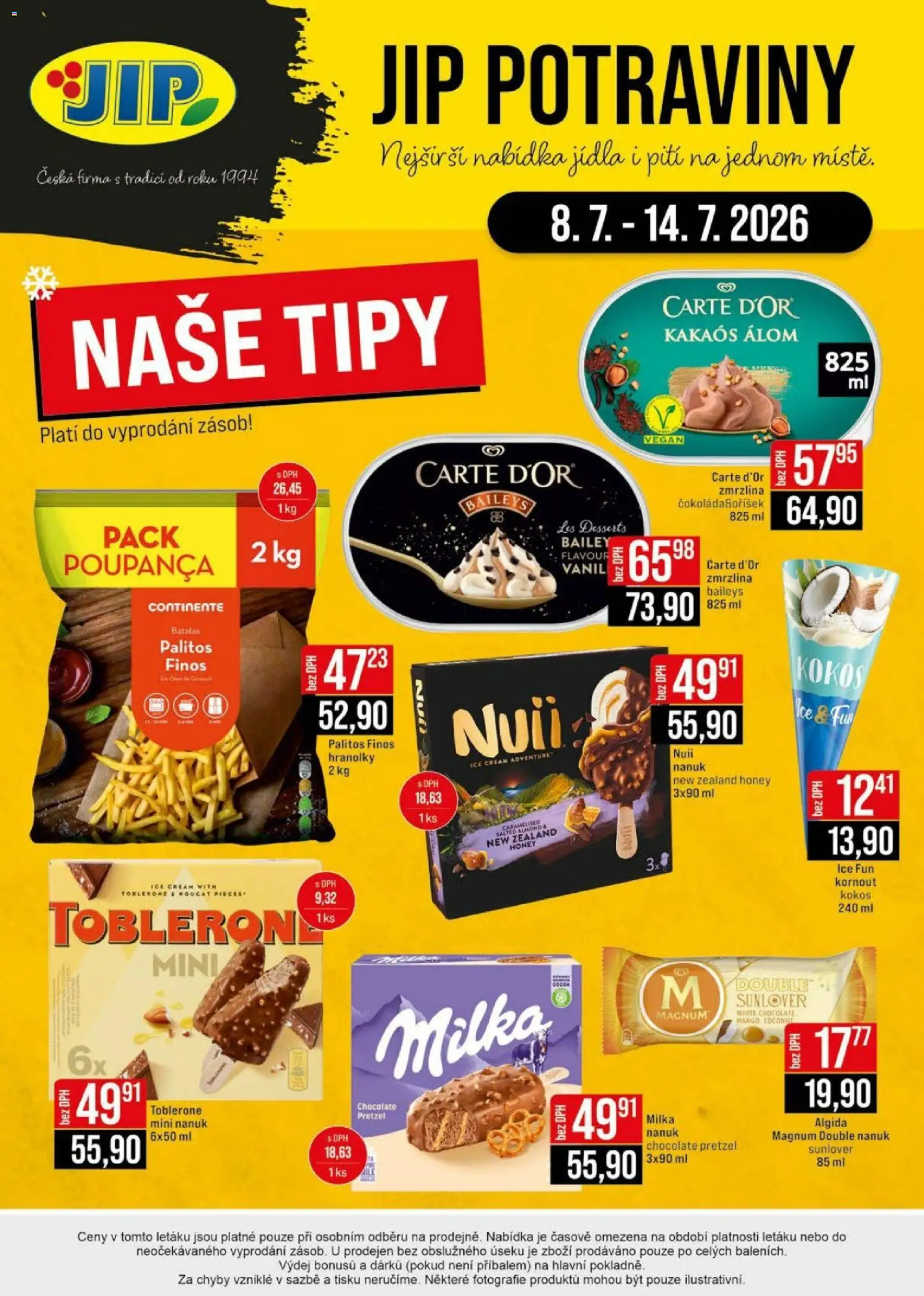 Jip leták - Cash & Carry od 08.07.2026 | Strana: 24 | Produkty: Nanuk, Zmrzlina, Potraviny, Carte d'or