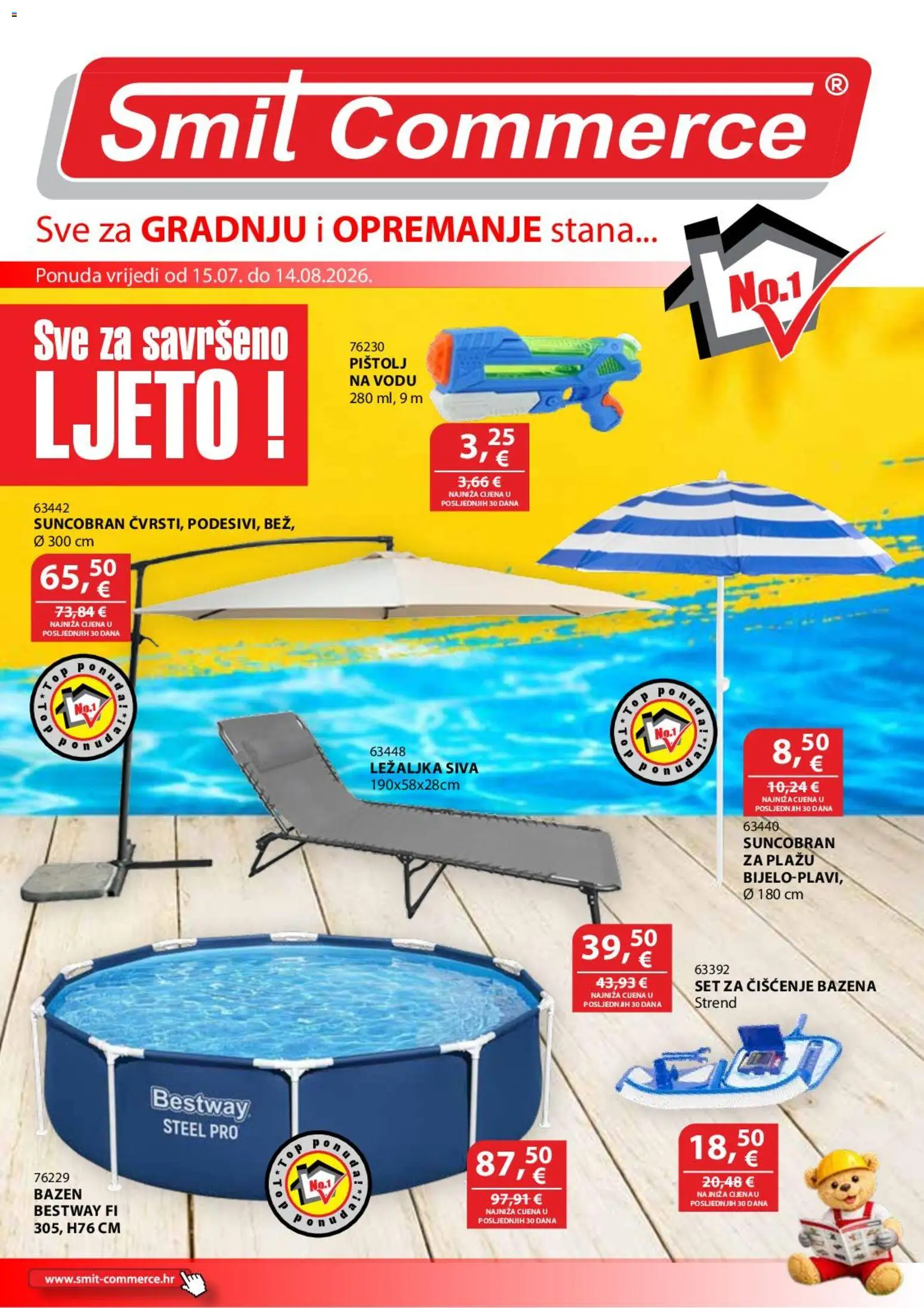 Smit Commerce katalog | vrijedi od 15.07.2026 | Stranica: 1 | Proizvodi: Ležaljka, Bazen, Suncobran