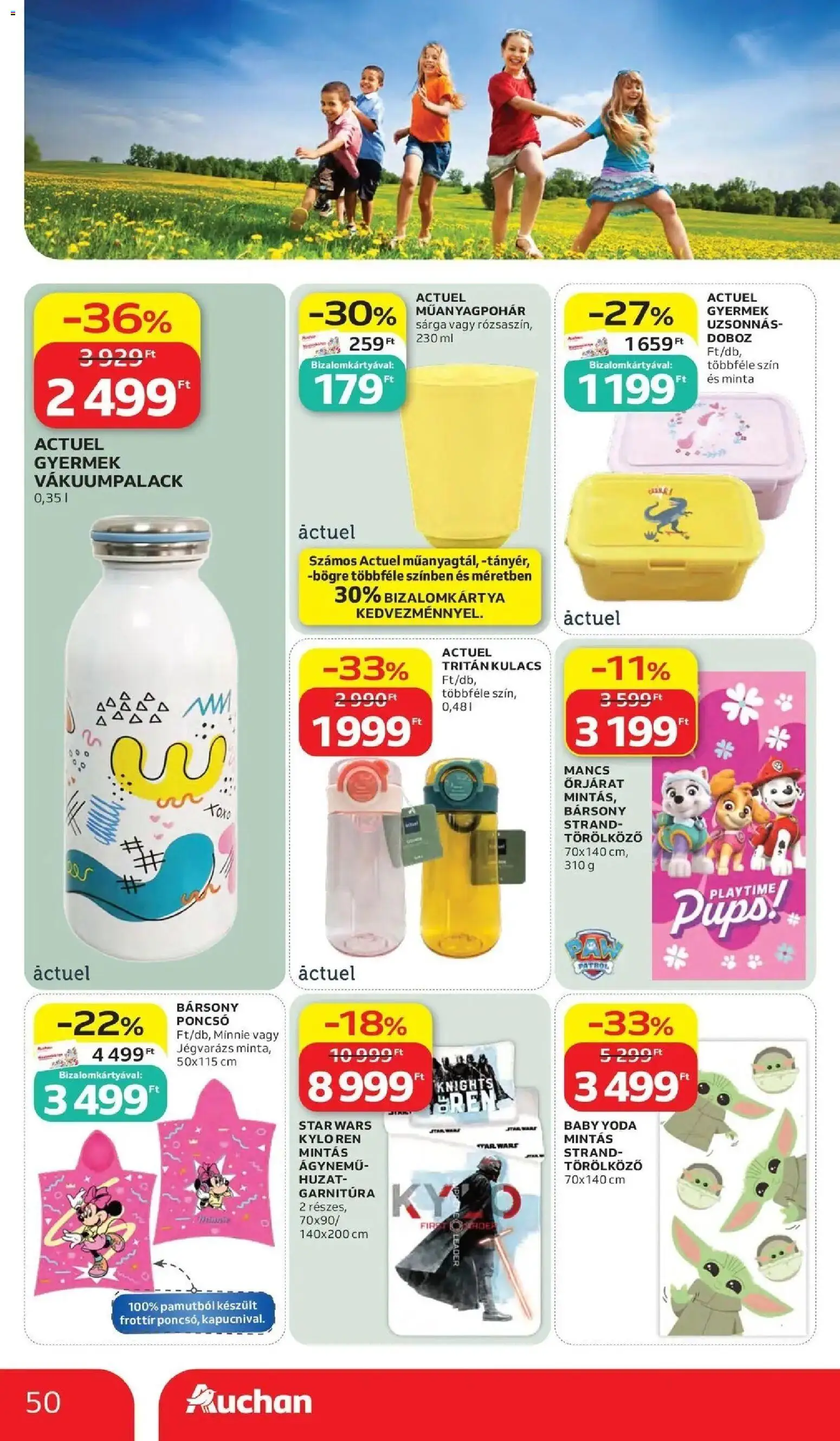 Auchan akciós ujság - amely érvényes a következő dátumtól: 28.05.2026 | Oldal: 50 | Termékek: Törölköző, Bögre, Doboz, Ágynemű