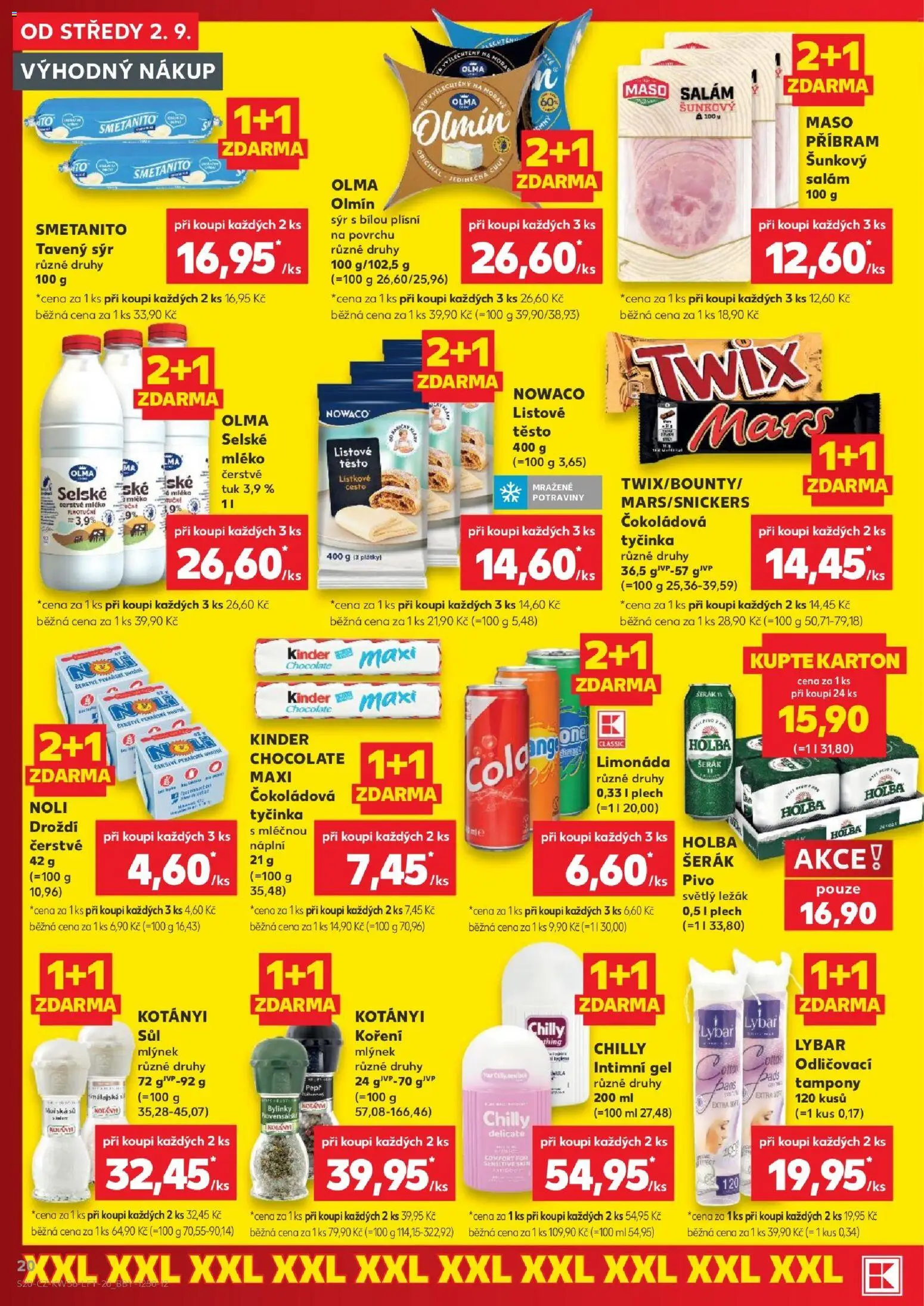 Kaufland leták - Praha 8 od 02.09.2026 | Strana: 20 | Produkty: Tavený sýr, Twix, Mlýnek, Kinder