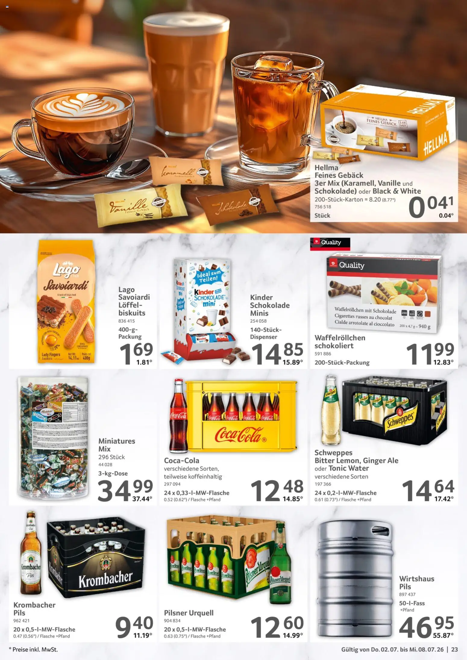 Selgros Prospekt – gültig ab 02.07.2026 | Seite: 23 | Produkte: Coca cola, Schokolade, Pils, Pilsner urquell