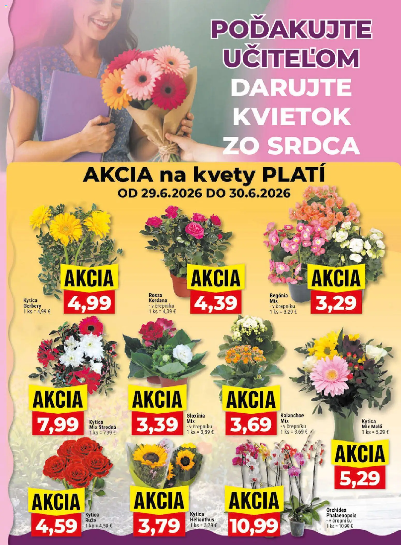 Nové Klas akcie – leták je platný od 29.06.2026 | Strana: 17 | Produkty: Kvety, Ruže, Orchidea