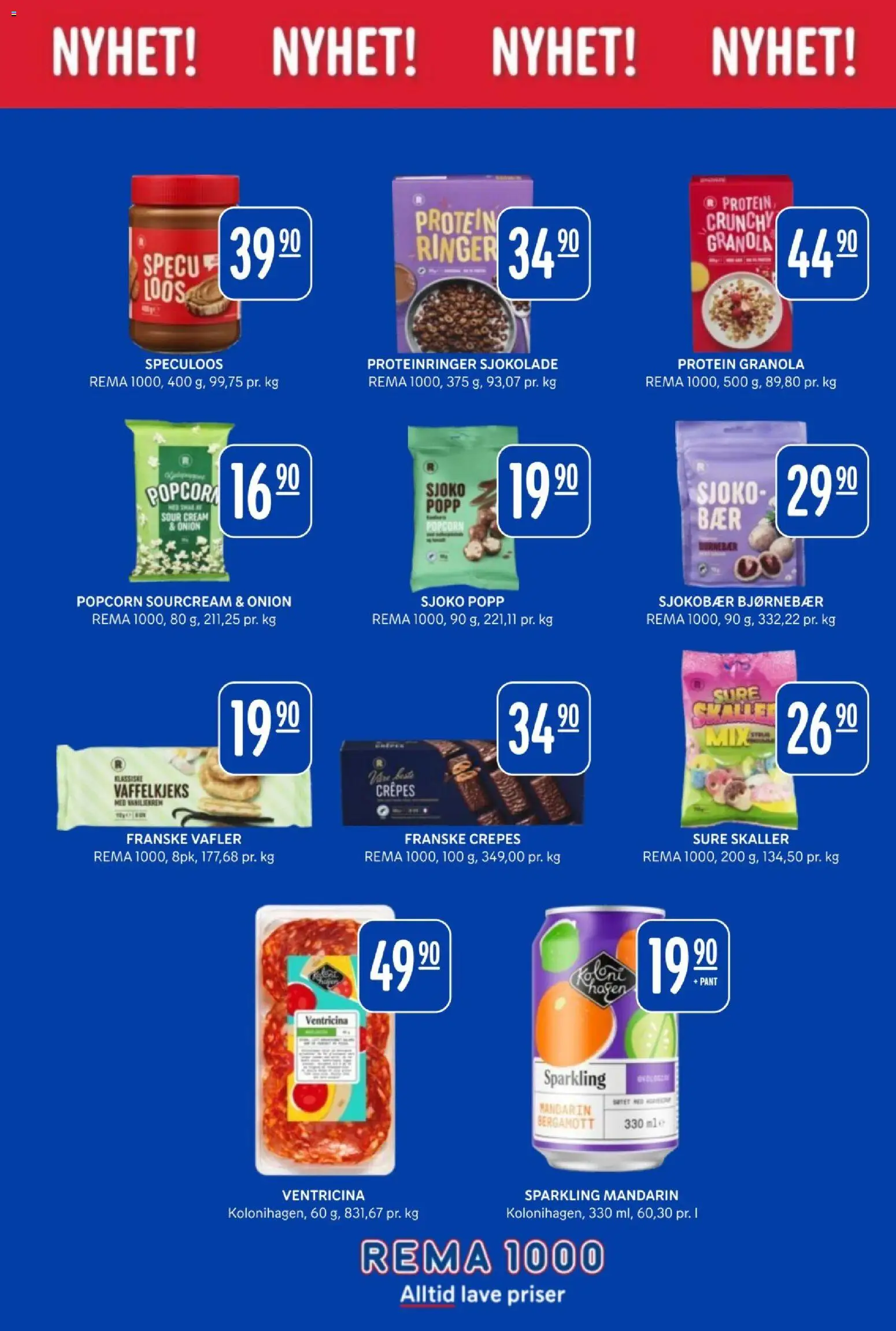 {H1} | Side: 6 | Produkter: Popcorn, Bjørnebær, Vafler, Granola