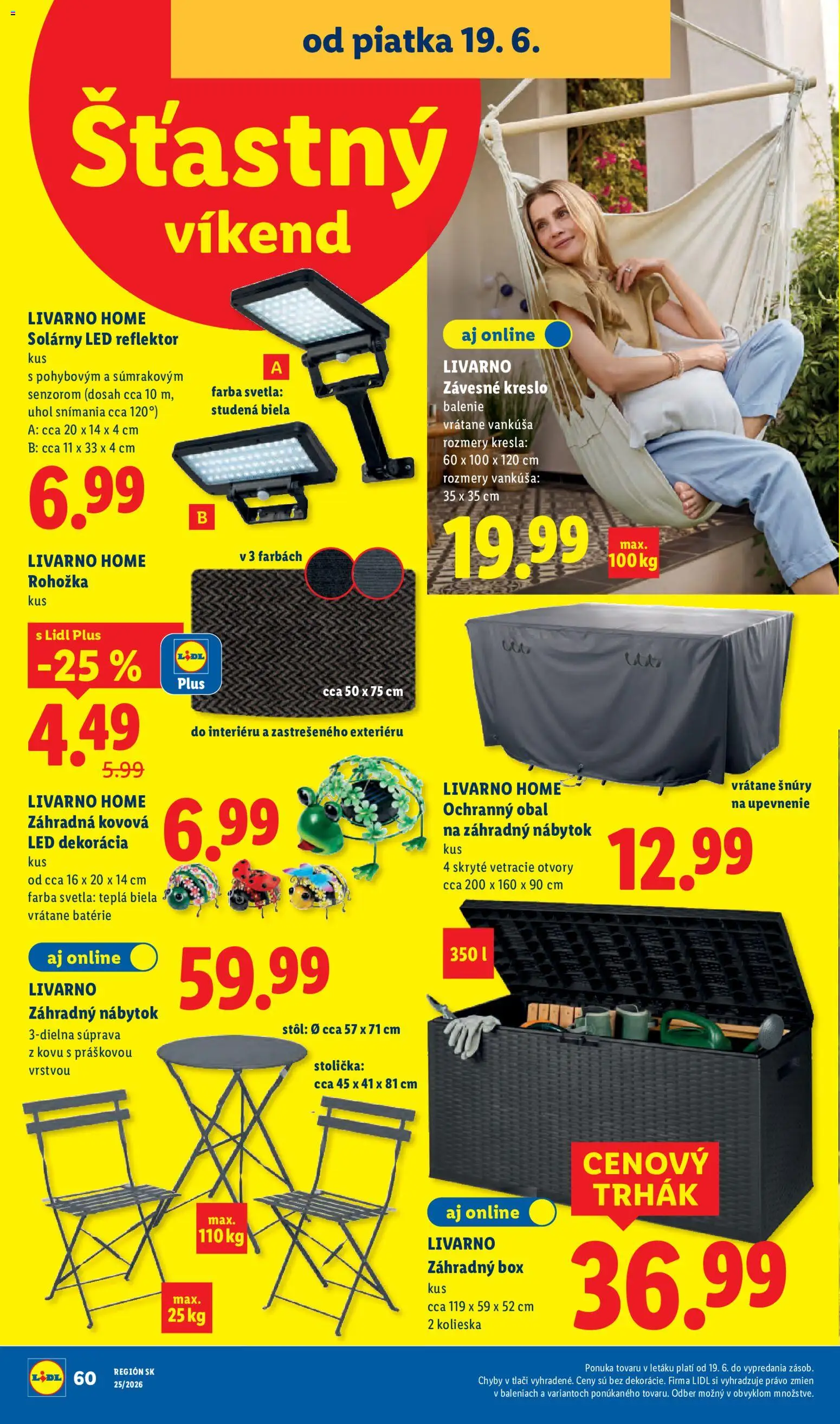 Nové Lidl akcie – leták je platný od 15.06.2026 | Strana: 94 | Produkty: Nábytok, Kreslá, Led reflektor, Reflektor