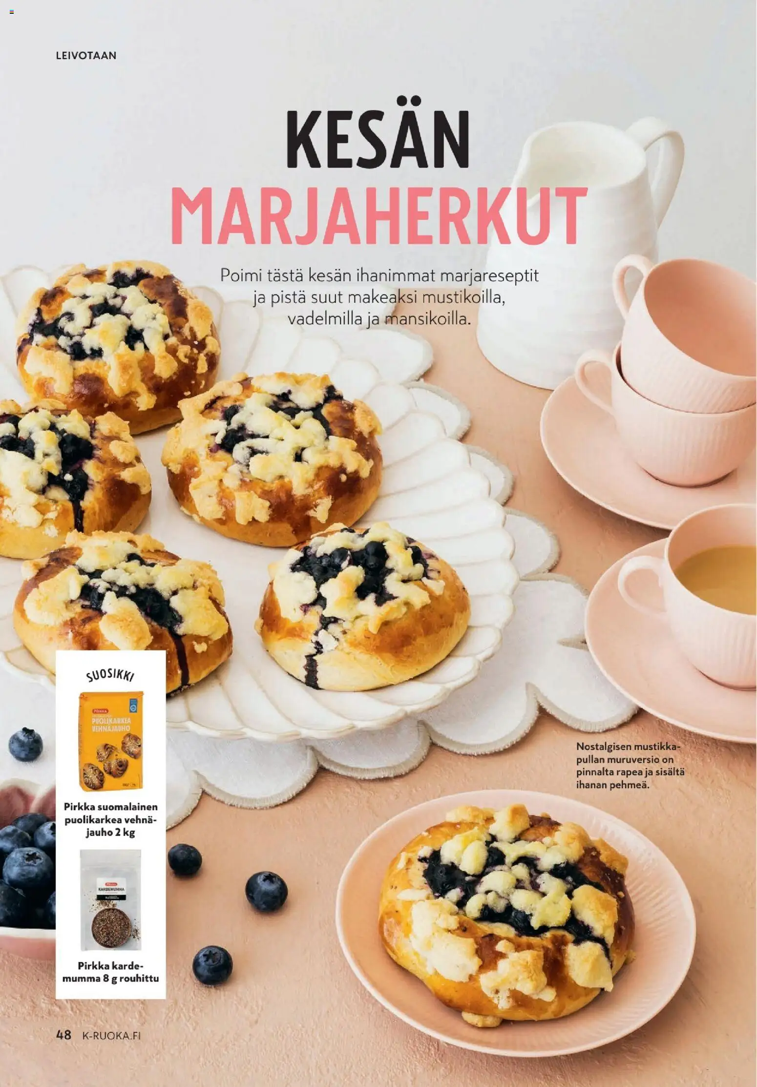K-Market tarjoukset - K-Ruoka – voimassa 10.06.2026 alkaen | Sivu: 48 | Tuotteet: Vehnäjauho, Kardemumma, Mustikka