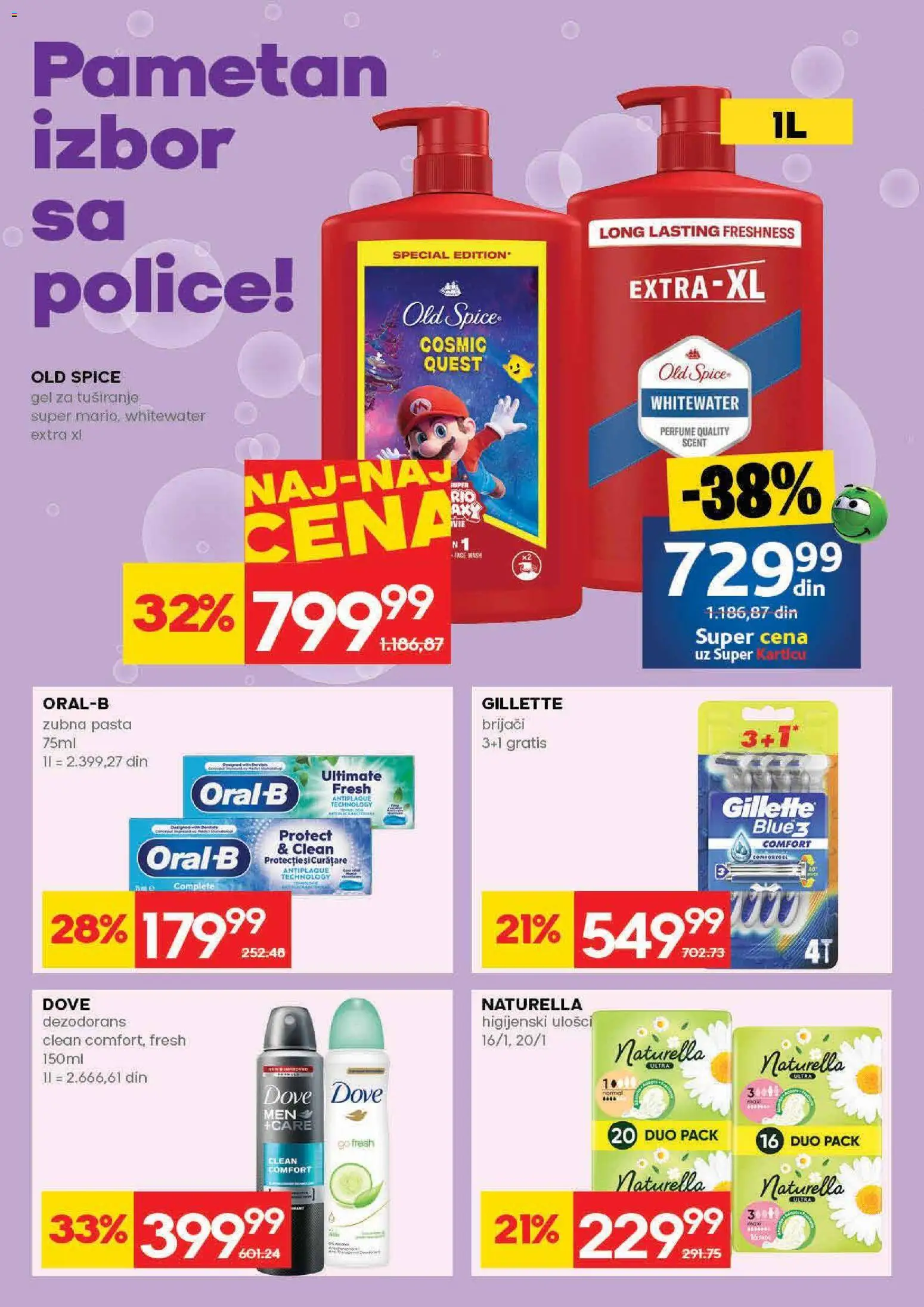 Mercator katalog - važi od 30.04.2026 | Strana: 28 | Proizvode: Higijenski ulošci, Gel za tuširanje, Dove, Dezodorans