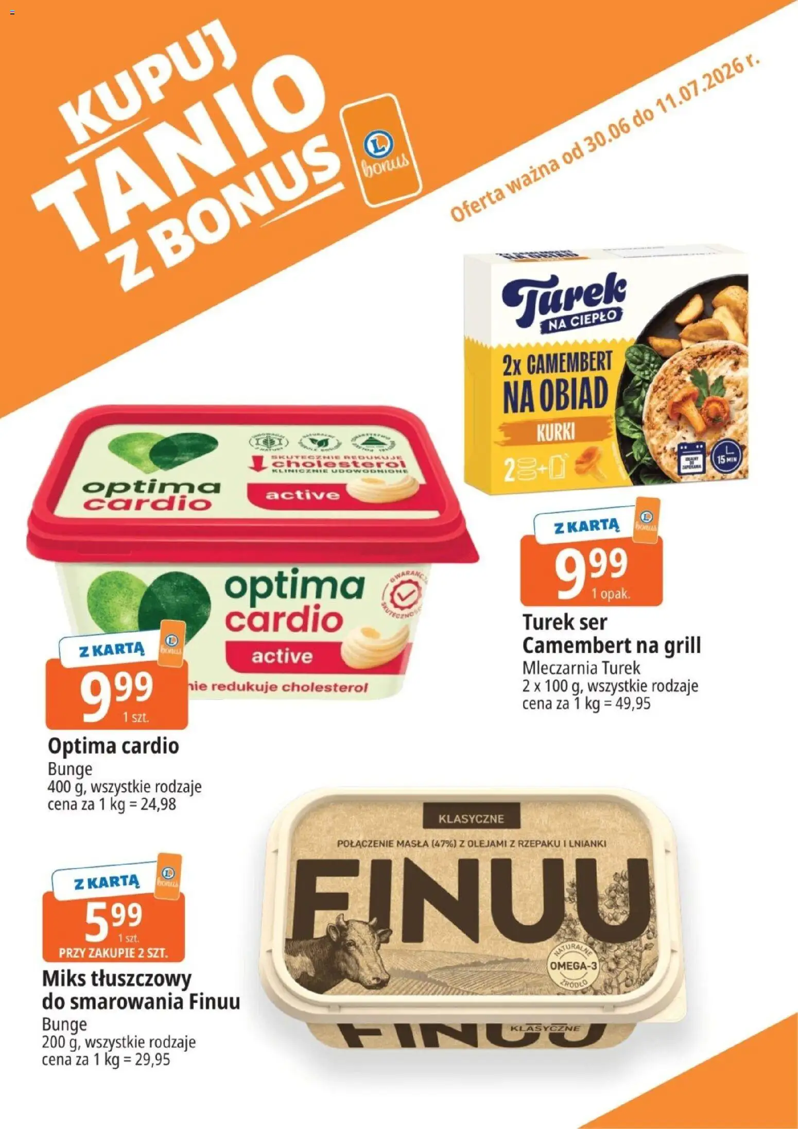 E.Leclerc gazetka - Kupony dodatkowe od 30.06.2026 | Strona: 6 | Produkty: Optima cardio, Grill, Camembert, Ser