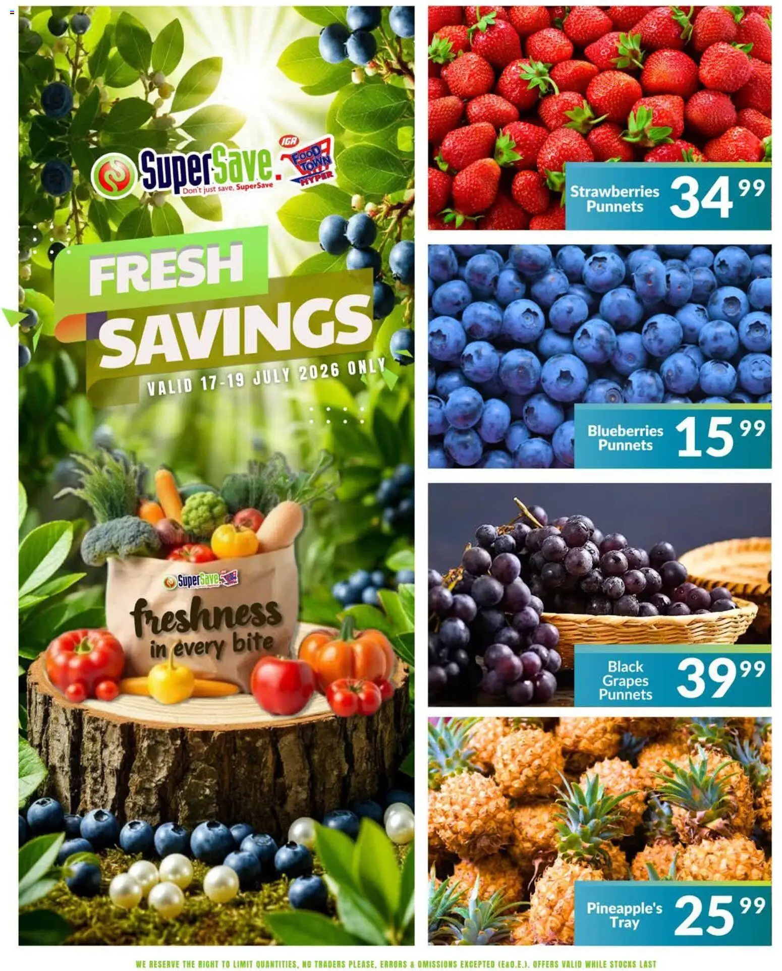 New Super Save catalogue – valid from 17/07/2026 | Page: 2 | Products: Blueberries, Tray, Strawberries, Grapes