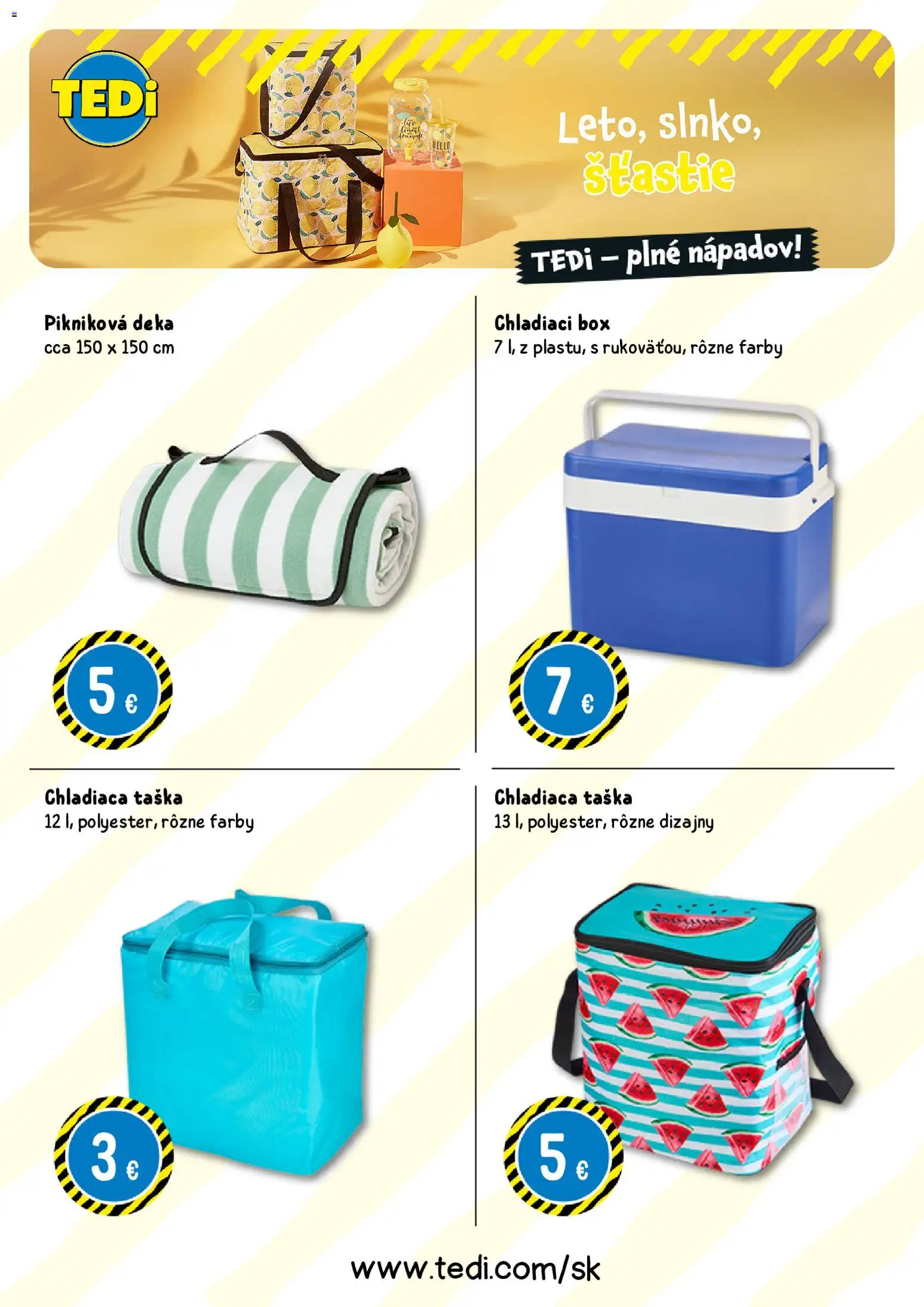 Nové TEDi akcie – leták je platný od 29.07.2026 | Strana: 2 | Produkty: Chladiaci box, Chladiaca taška, Taška