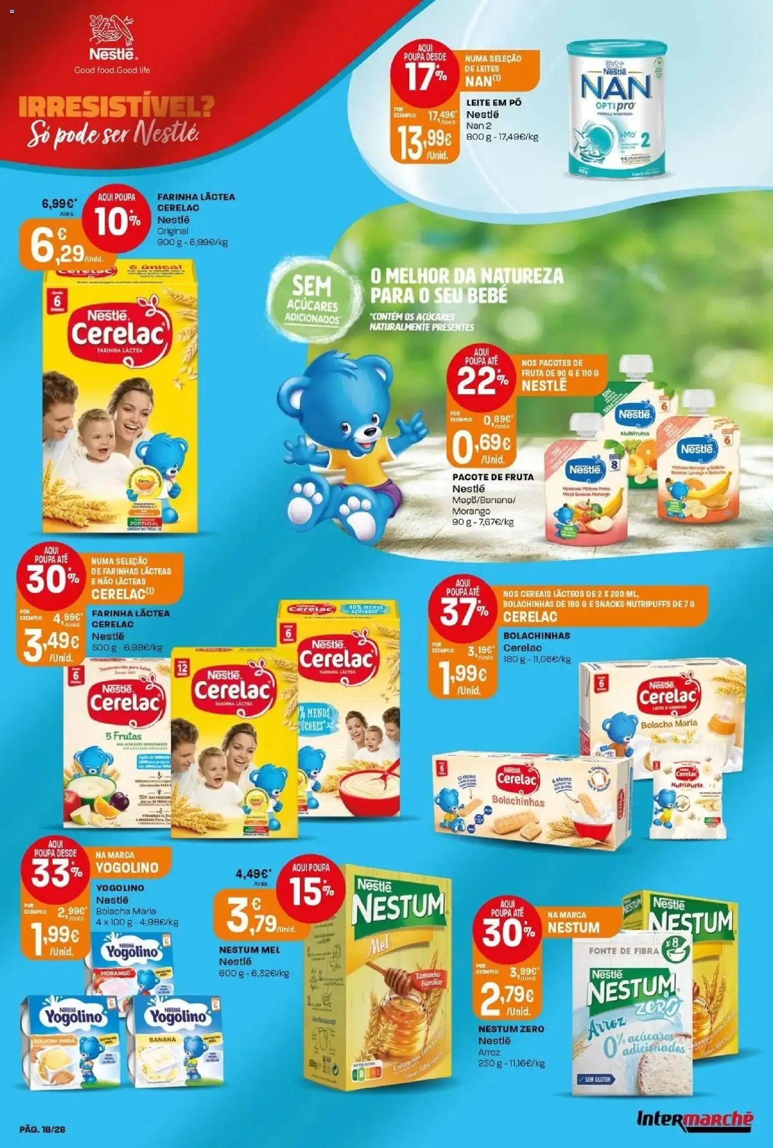 Intermarché - Isto é que são preços BAIXOS │ válido de 28.05.2026 | Página: 18 | Produtos: Farinha láctea, Pó, Leite em pó, Arroz