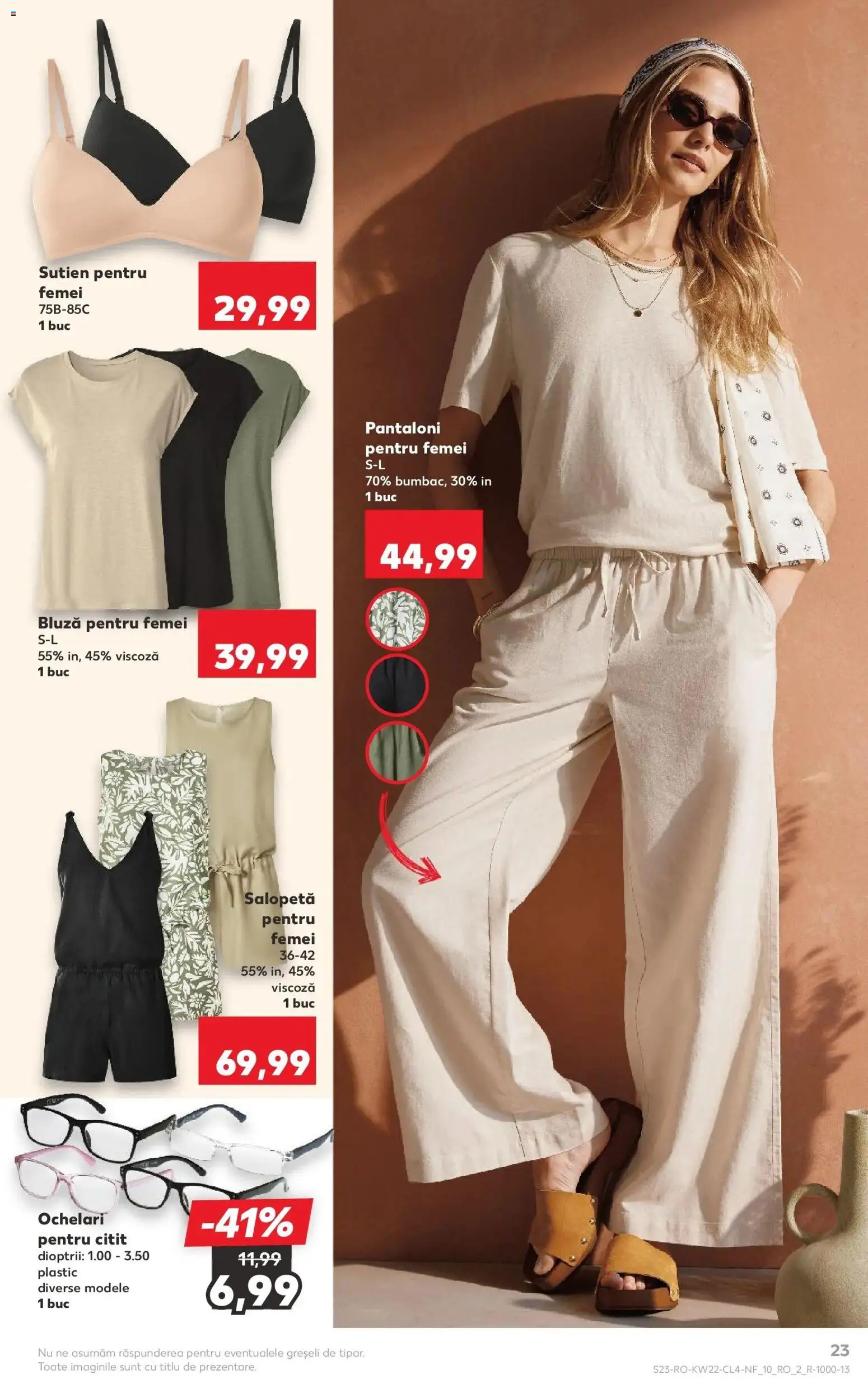 Noul catalog Kaufland – valabil de la 27.05.2026 | Pagină: 23 | Produse: Ochelari, Bluză, Pantaloni, Sutien