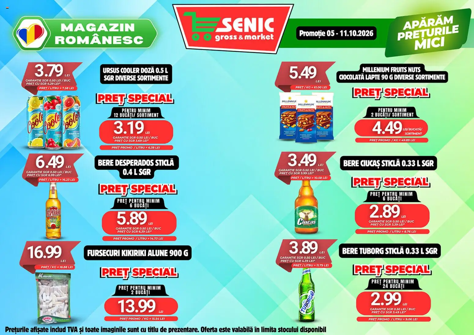 Noul catalog Senic – valabil de la 05.10.2026 | Pagină: 3 | Produse: Borș, Alune, Ciocolată, Bere