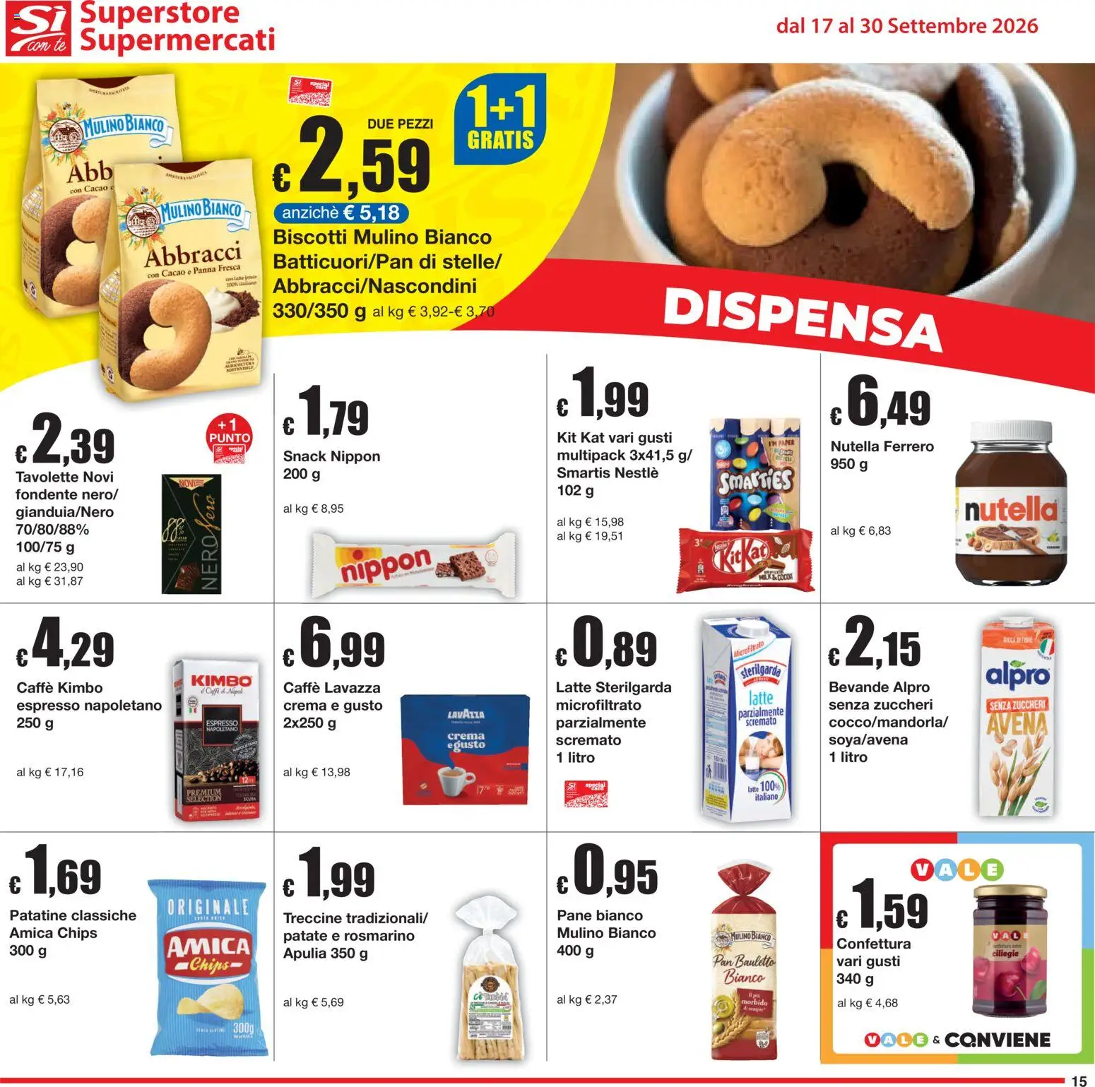 Volantino Sì con Te del 17/09/2026 | Pagina: 15 | Prodotti: Pane, Tè, Patate, Latte