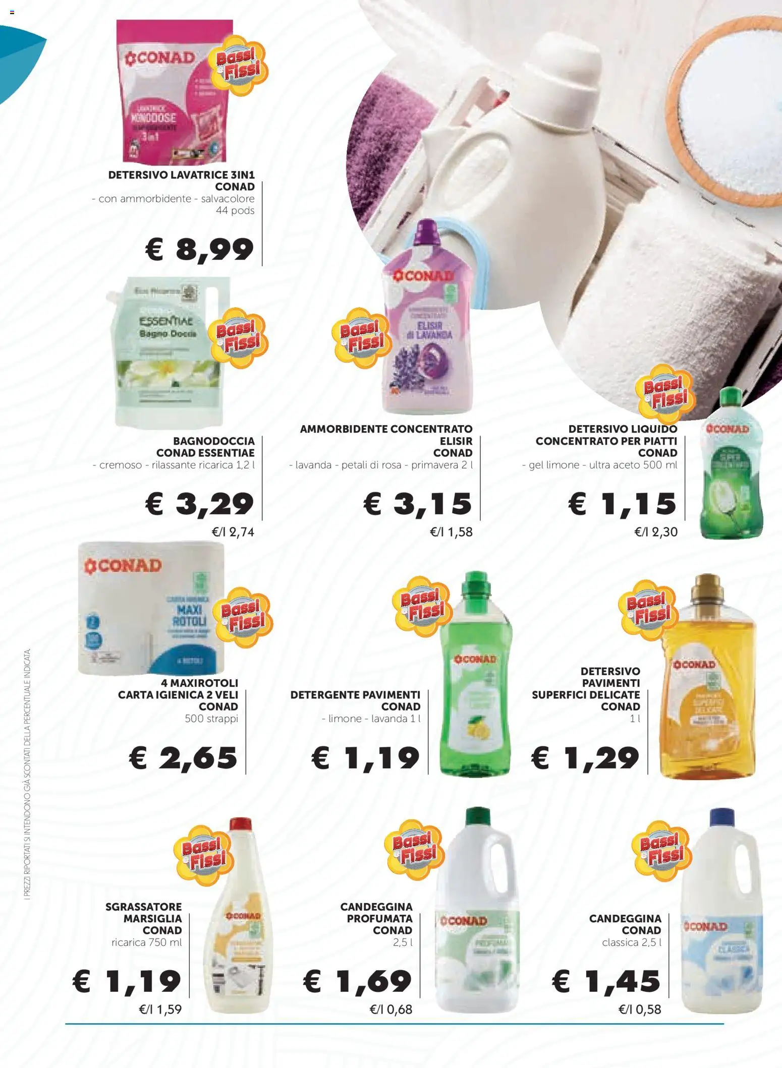 Volantino Conad del 09/09/2026 | Pagina: 14 | Prodotti: Ammorbidente, Detergente, Sgrassatore, Aceto