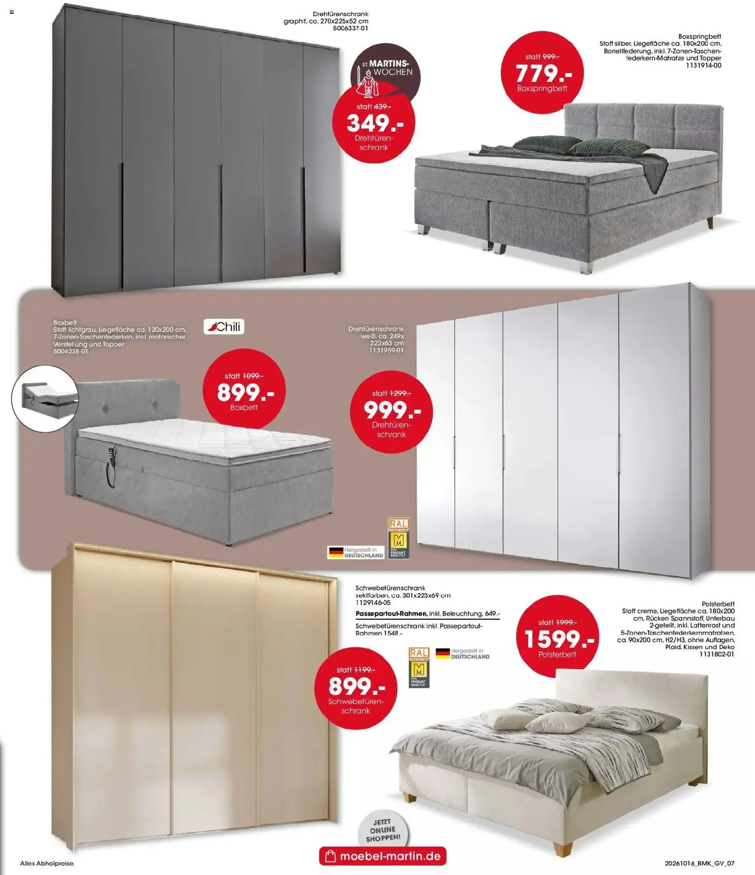 Möbel Martin Martins Wochen (ab 16.10.2026) zum Blättern | Seite: 7 | Produkte: Kissen, Boxspringbett, Polsterbett, Topper