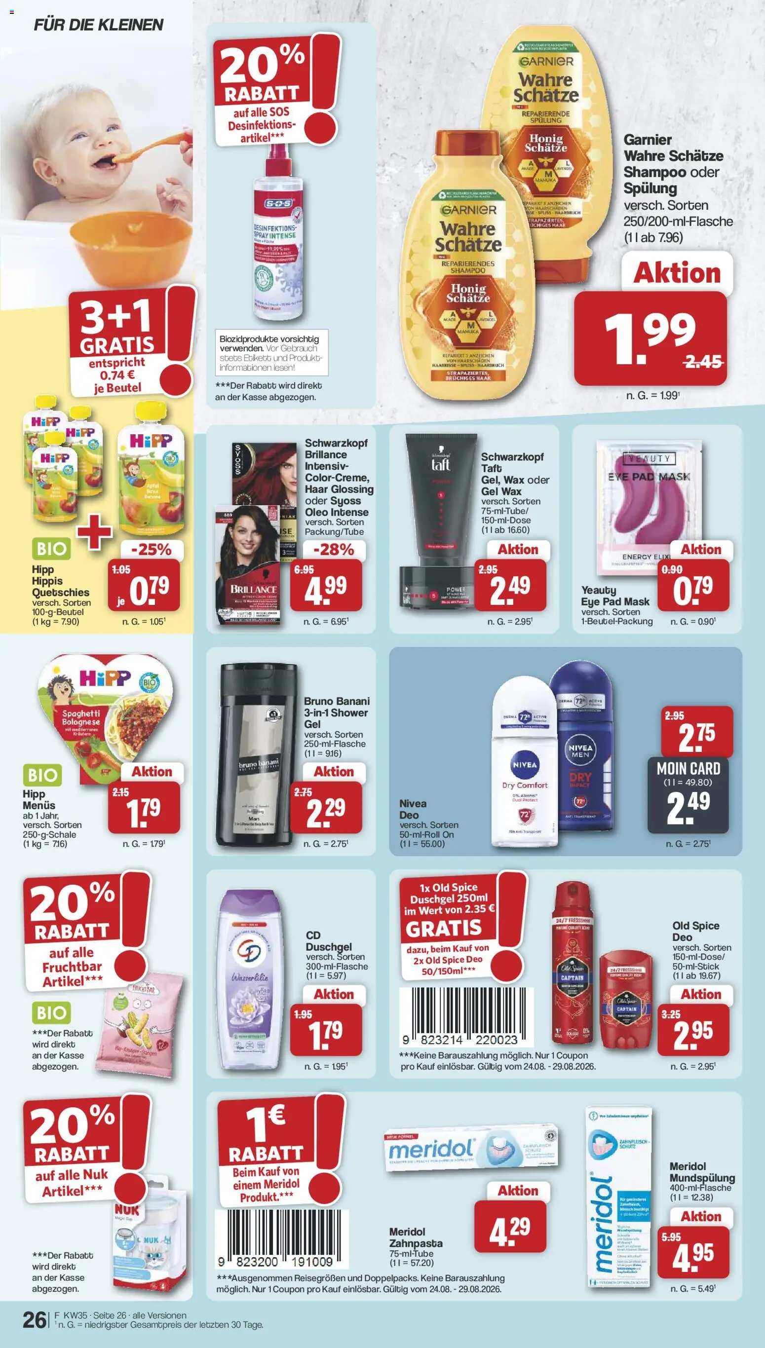 Famila Nordwest Prospekt – gültig ab 23.08.2026 | Seite: 30 | Produkte: Duschgel, Zahnpasta, Alkohol, Lavendel