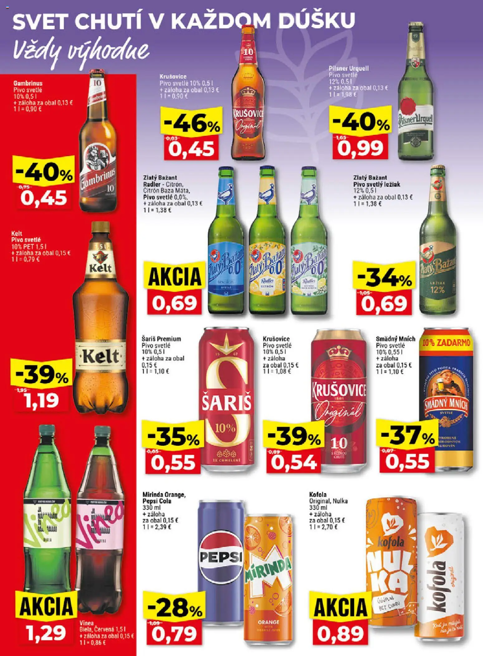 Nové Klas akcie – leták je platný od 05.10.2026 | Strana: 21 | Produkty: Kelt, Kofola, Smädný Mních, Cola