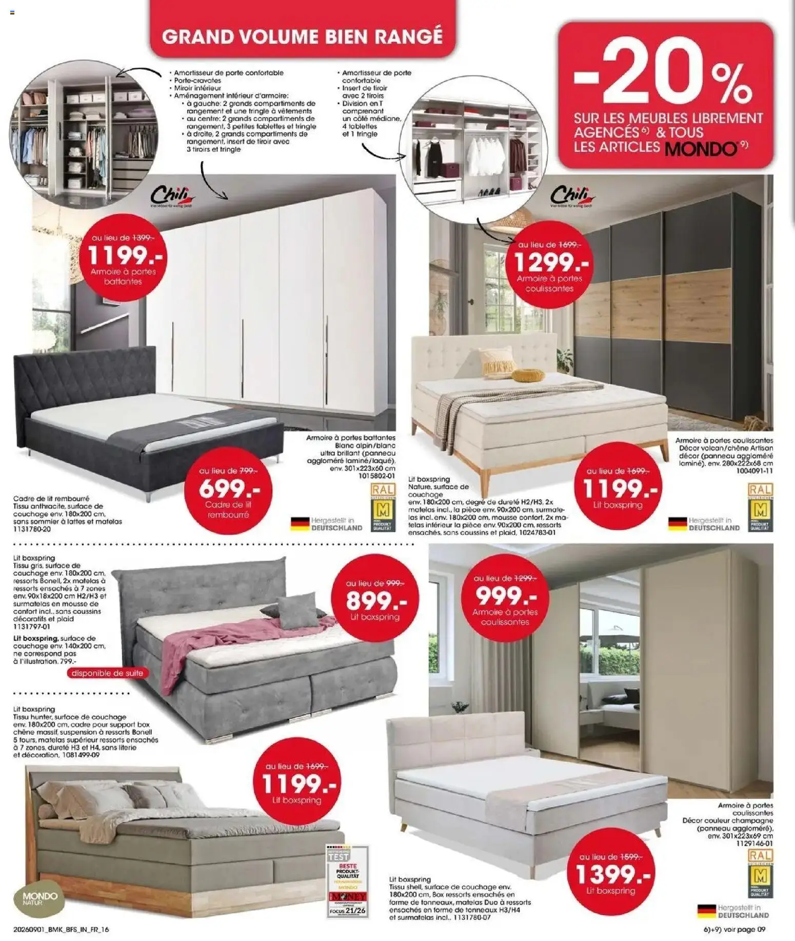 Möbel Martin - Möbel Martin: Offres hebdomadaires à partir du 01/09/2026 - promo en ligne | Page: 16 | Produits: Matelas, Armoire, Tiroirs, Literie